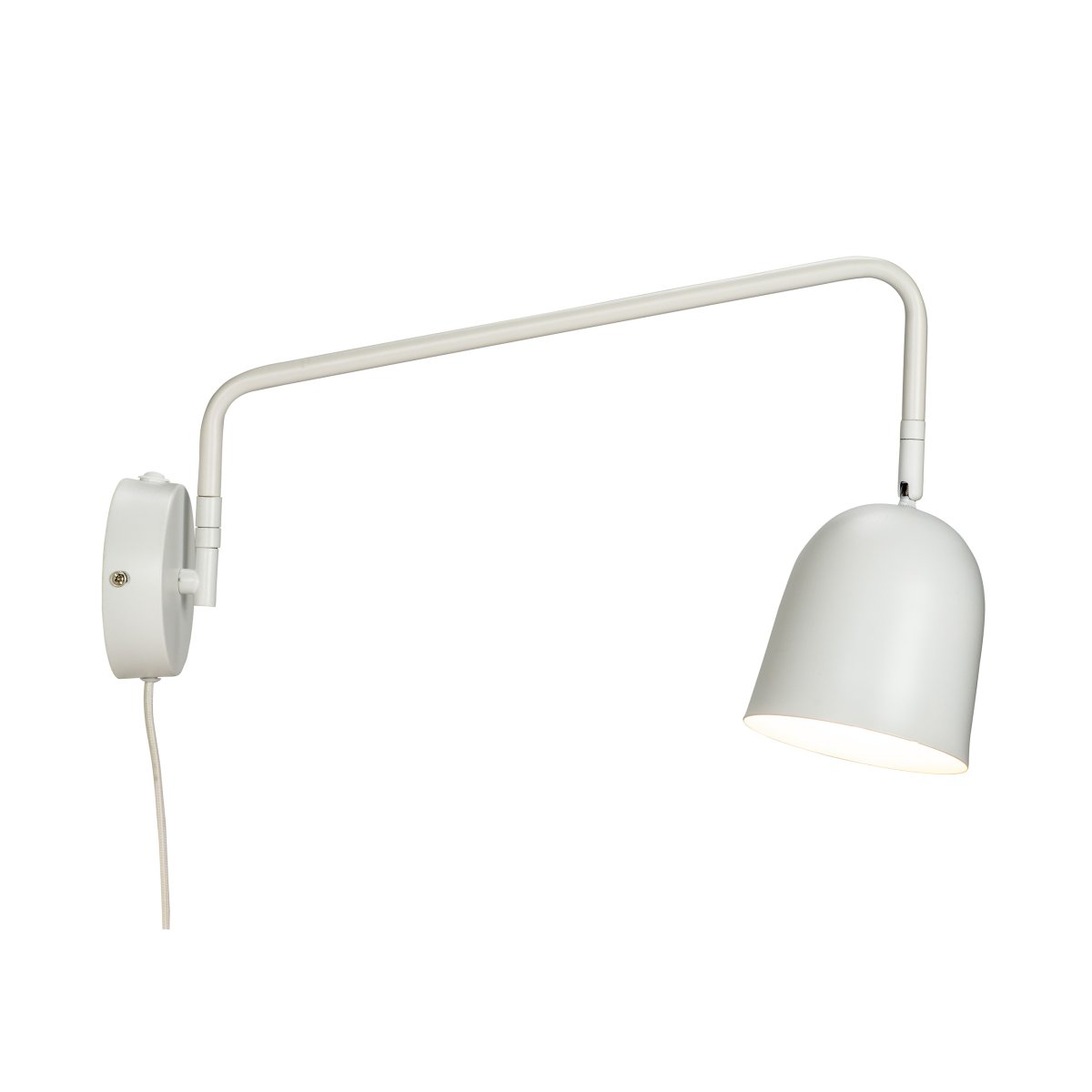 Manchester 45cm Blanc applique murale De Dyberg Larsen - Le disjoncteur est situ&eacute; sur le support mural et le c&acirc;ble peut &ecirc;tre d&eacute;connect&eacute; si la lampe doit &ecirc;tre connect&eacute;e directement &agrave; une douille de lampe.