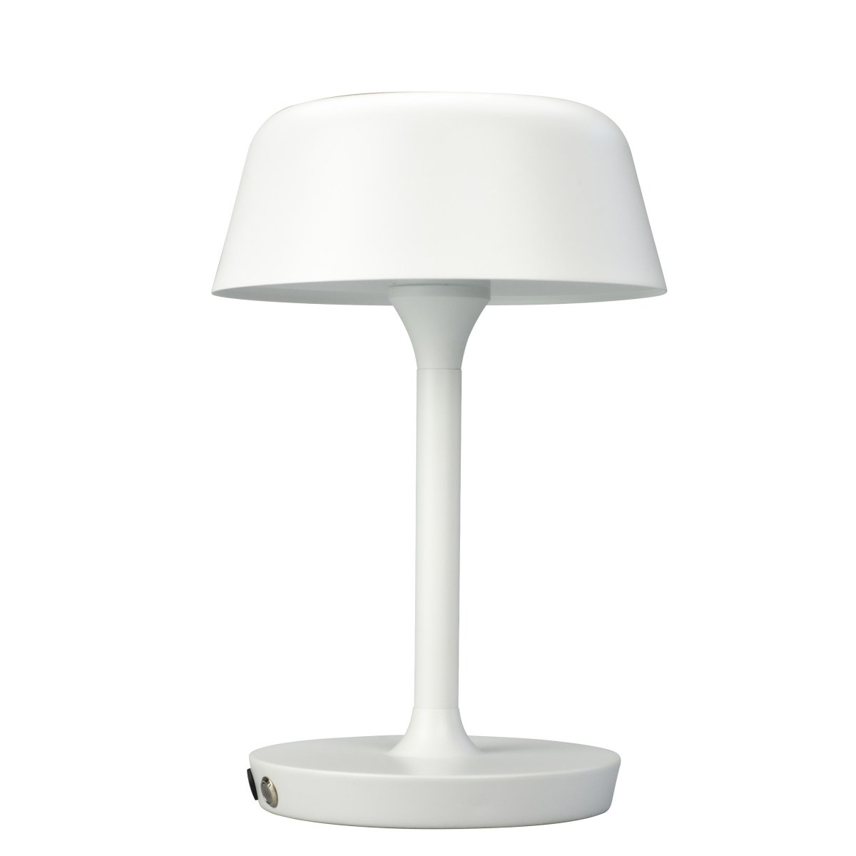 Valencia 30cm Blanc portable De Dyberg Larsen - La lampe est légère et sans fil et possède des bords doux et esthétiques.