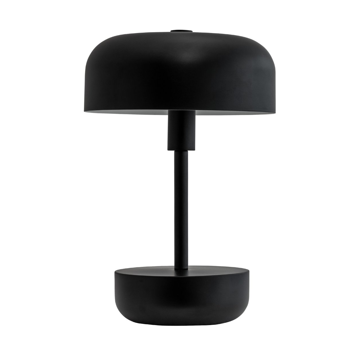 Haipot 25cm Noir portable De Dyberg Larsen - La lampe est parfaite pour une utilisation intérieure et extérieure et offre trois niveaux de lumière réglables.