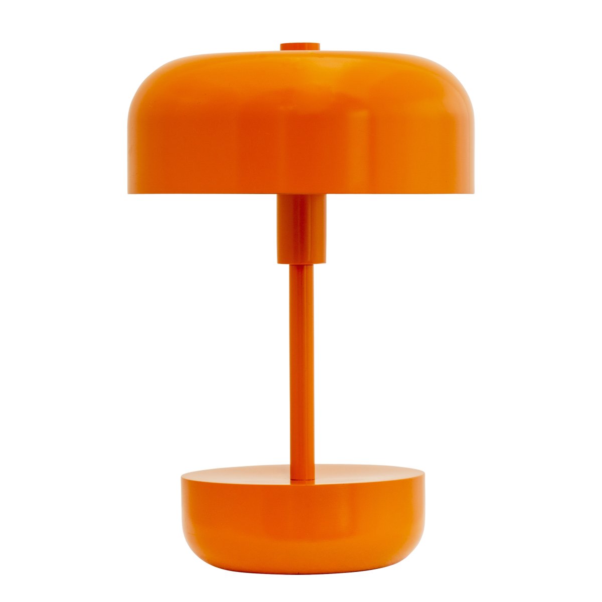 Haipot 25cm Orange portable De Dyberg Larsen - La lampe est parfaite pour une utilisation intérieure et extérieure et offre trois niveaux de lumière réglables.