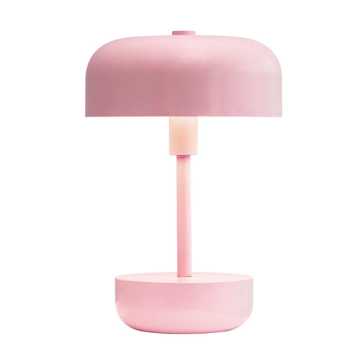 Haipot 25cm Rose portable De Dyberg Larsen - La lampe est parfaite pour une utilisation intérieure et extérieure et offre trois niveaux de lumière réglables.