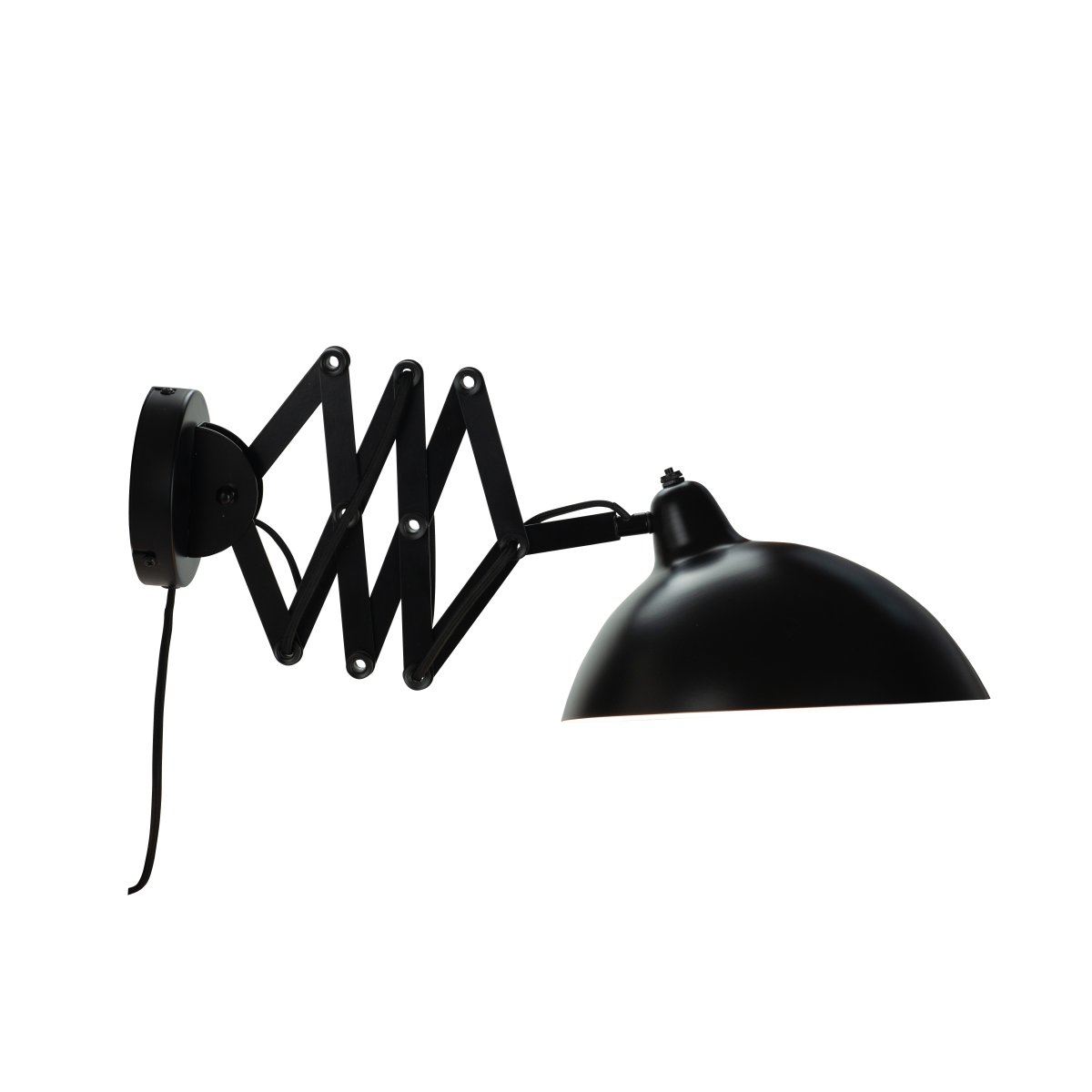 Futura 60cm Noir applique murale De Dyberg Larsen - Il est fait de métal avec un extérieur noir et un intérieur blanc, créant un look minimaliste.