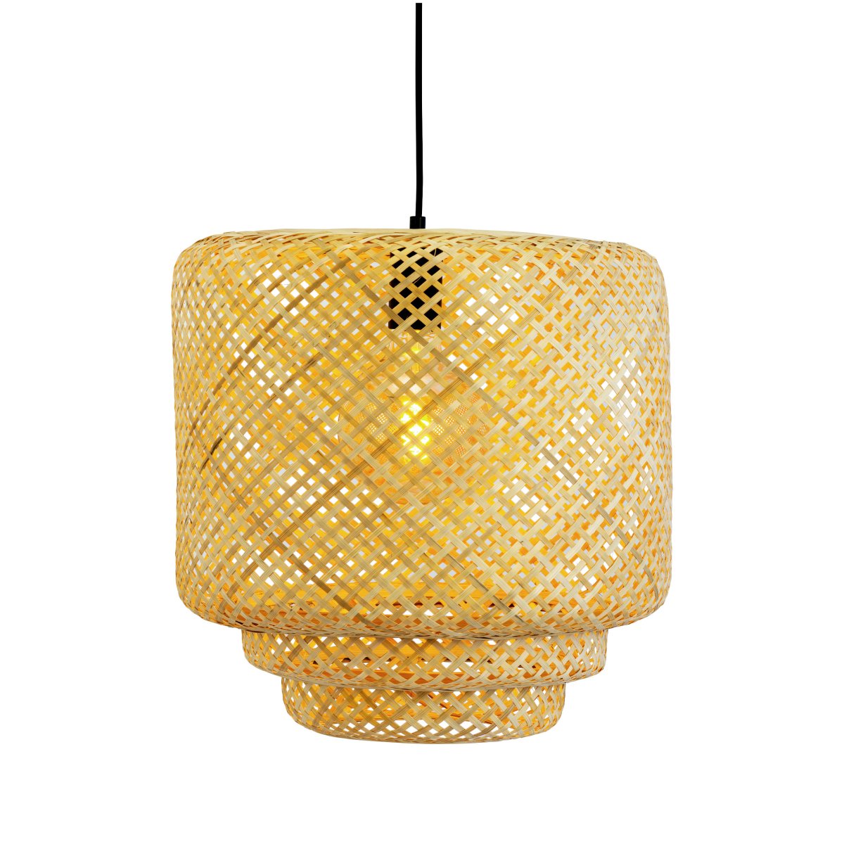 Boom Ø40 Nature suspension De Dyberg Larsen - Avec son design tiss&eacute; &agrave; la main, cette lampe cr&eacute;e une lumi&egrave;re chaleureuse, invitante et d&eacute;corative si vous souhaitez ajouter un &eacute;clairage naturel et doux &agrave; votre int&eacute;rieur.