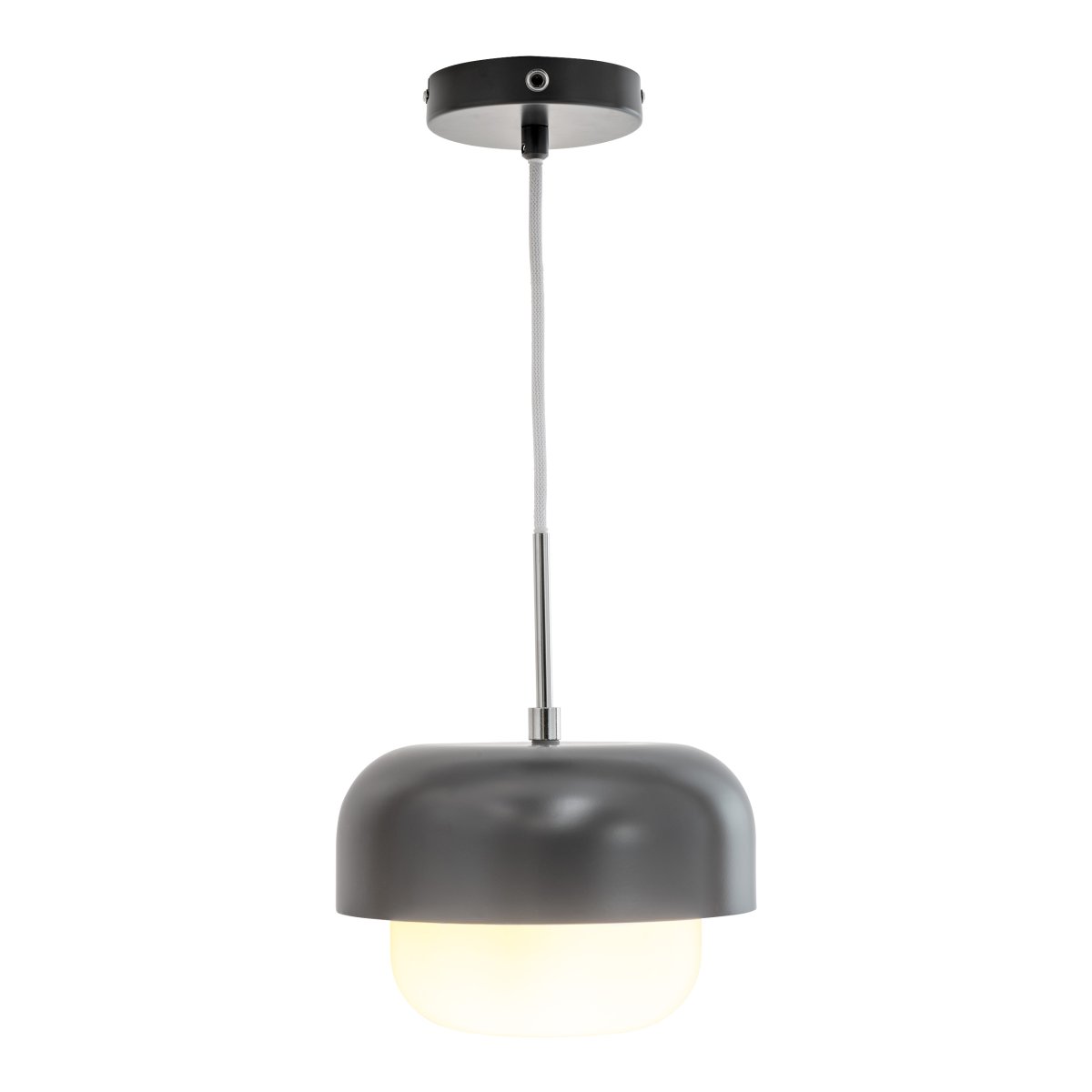 Haipot Ø23 Gris foncé suspension De Dyberg Larsen - La lampe Haipot possède un élégant abat-jour en verre opale et un ton gris discret.