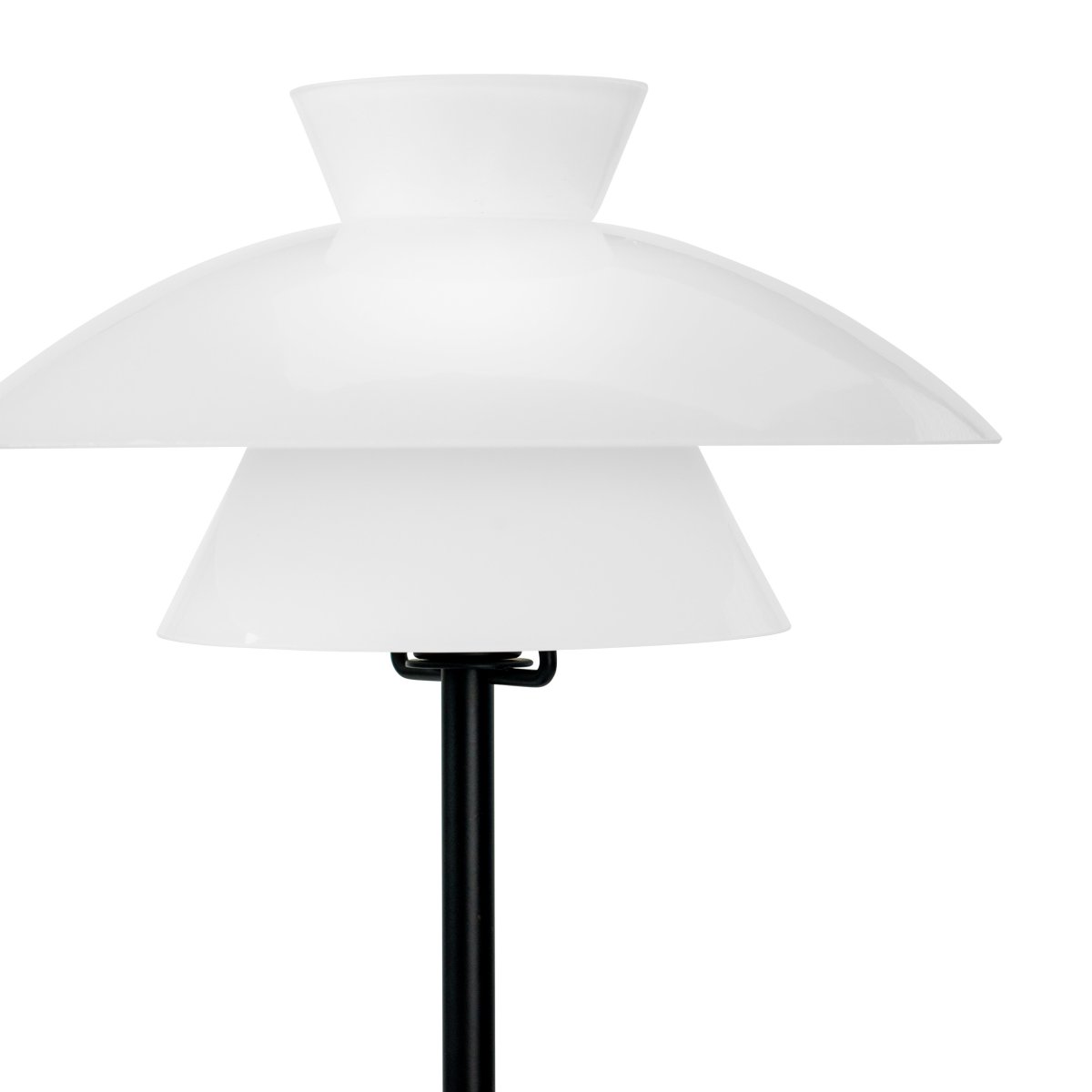 Valby 40cm Noir lampe de table De Dyberg Larsen - Livré avec câble textile noir de 2 m de long et interrupteur d'alimentation.
