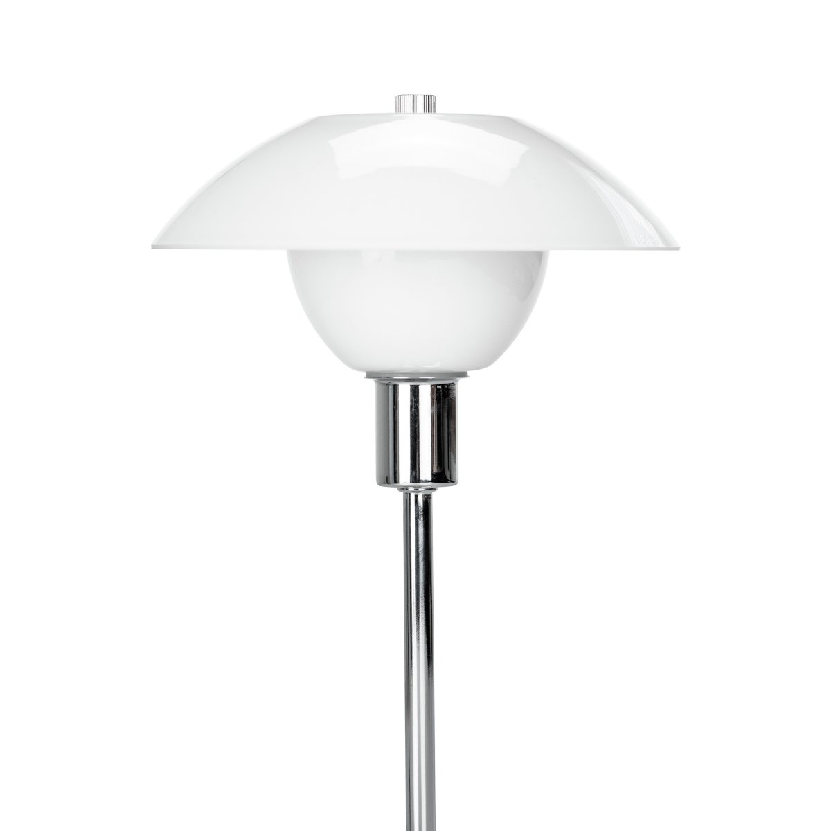 Bergen 32cm Opale lampe de table De Dyberg Larsen - Livré avec un câble textile noir de 1,6 m de long et un interrupteur d'alimentation.