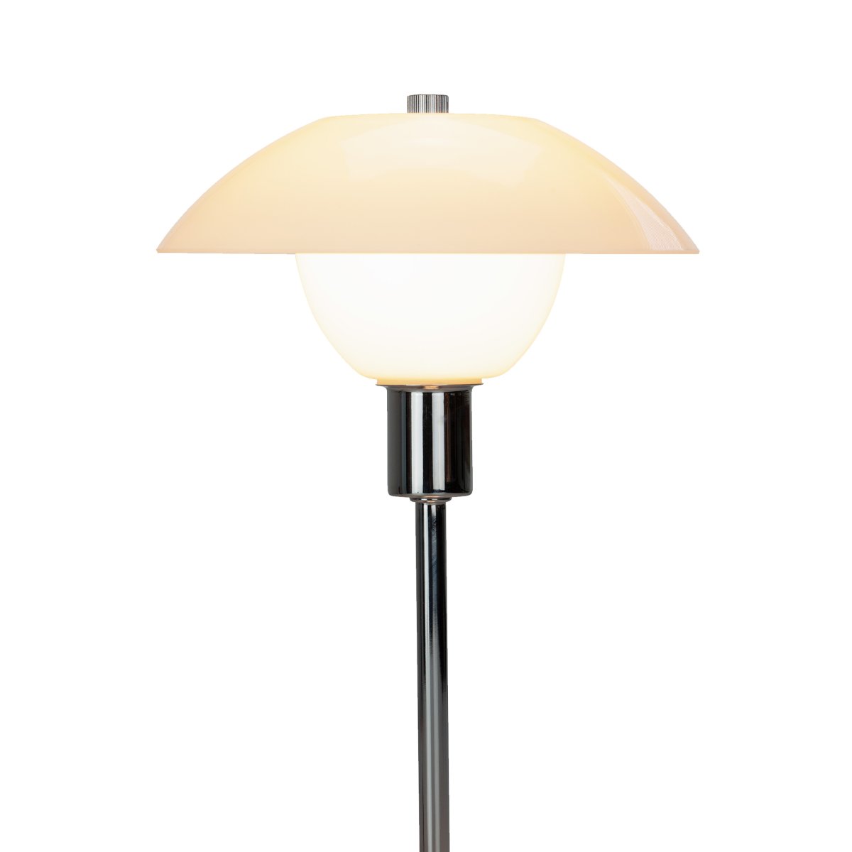 Bergen 32cm Opale lampe de table De Dyberg Larsen - Livré avec un câble textile noir de 1,6 m de long et un interrupteur d'alimentation.