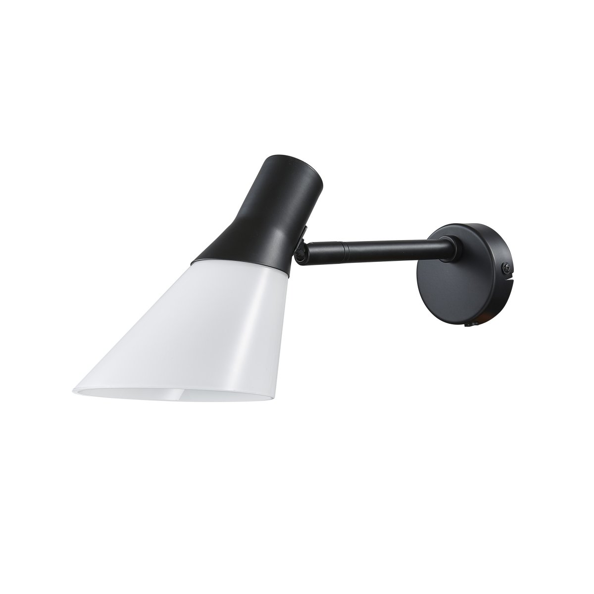 Gent 30cm Noir applique murale De Dyberg Larsen - Livré avec un câble textile noir de 1,5 m de long et un interrupteur d'alimentation.