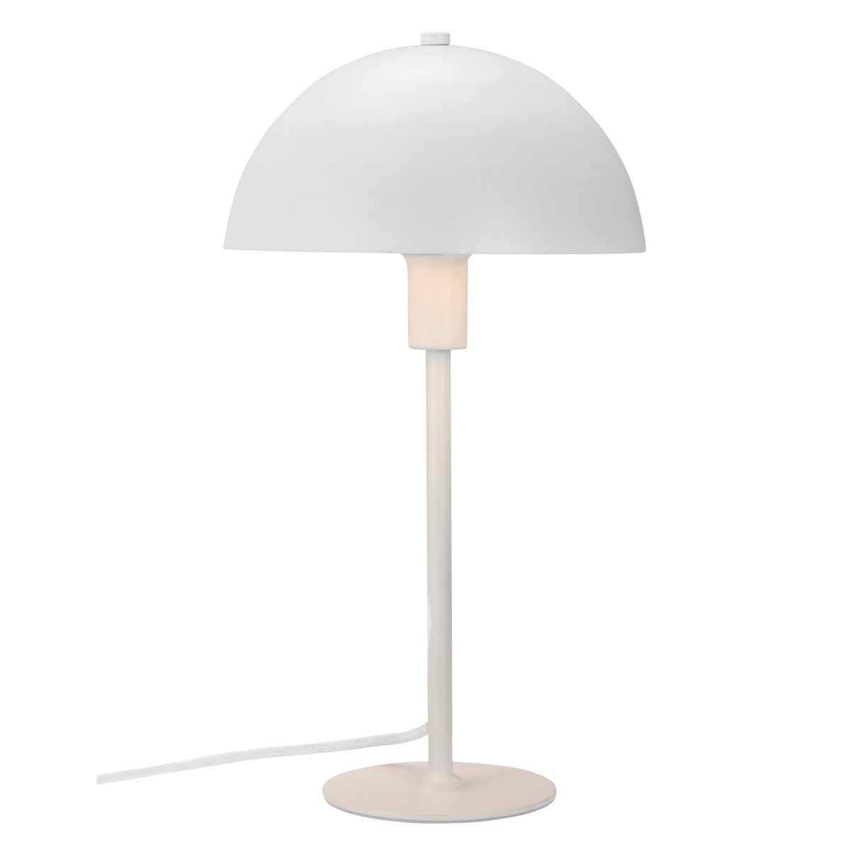 Stockholm 40cm Blanc lampe de table De Dyberg Larsen - La petite lampe de table blanche de la série Stockholm d'une hauteur de 38 cm est idéale comme source de lumière sur la bibliothèque, sur une étagère étroite, le rebord de la fenêtre, la table de chevet et bien d'autres endroits.
