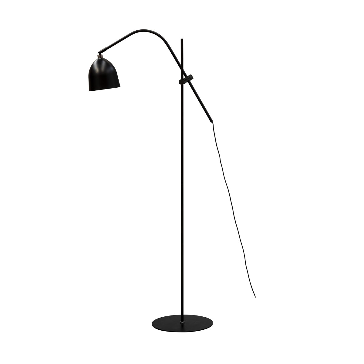 Easton Noir lampadaire De Dyberg Larsen - Élégant et flexible, il est le complément parfait à votre fauteuil préféré.