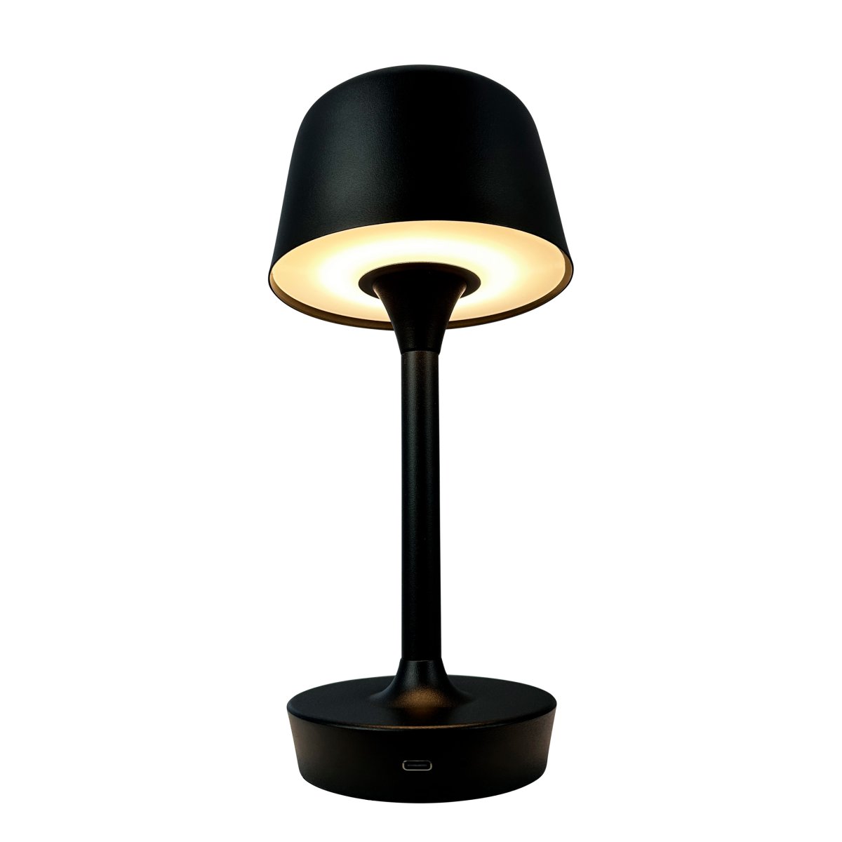 Flow 25cm Noir portable De Dyberg Larsen - La lampe est sans fil et facile à déplacer, vous pouvez donc la placer n'importe où.