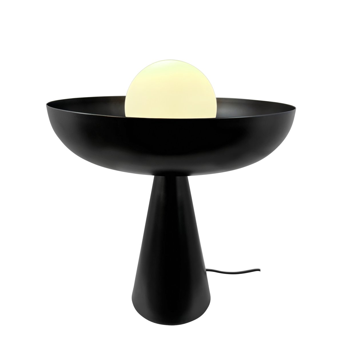 Ava 35cm Noir lampe de table De Dyberg Larsen - La lampe de table noire avec dôme en verre offre une solution d'éclairage élégante et sophistiquée pour votre maison.
