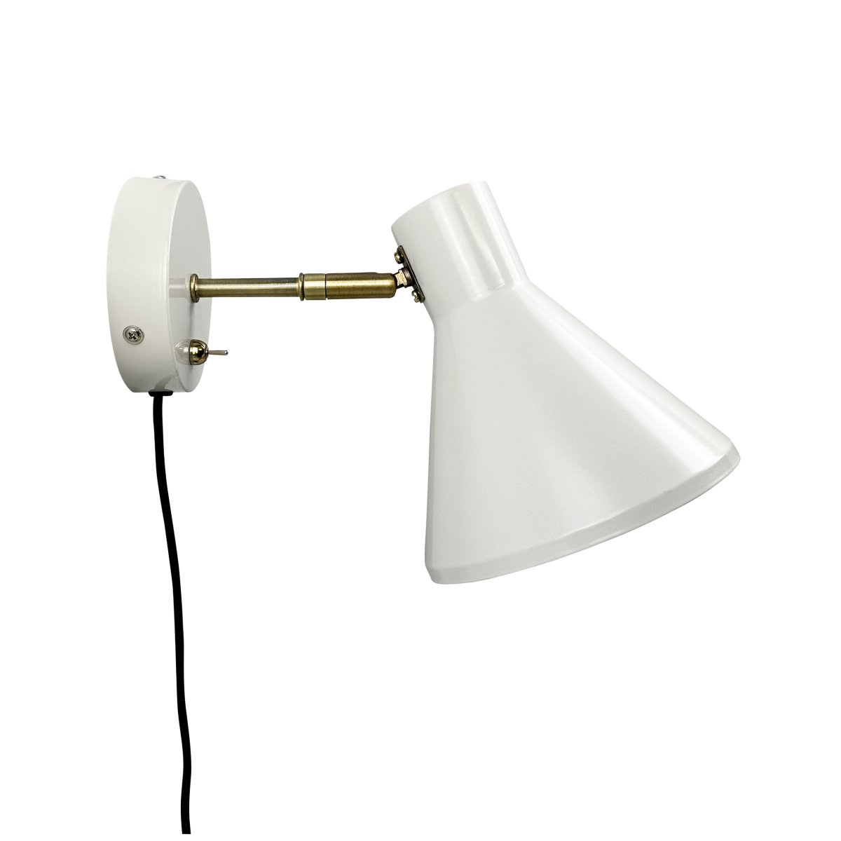 Sleep Blanc brillant lampe de lecture De Dyberg Larsen - L'abat-jour mobile de la lampe vous permet d'ajuster la lumi&egrave;re selon vos besoins et l'interrupteur d'alimentation sur la plaque murale permet une utilisation facile.