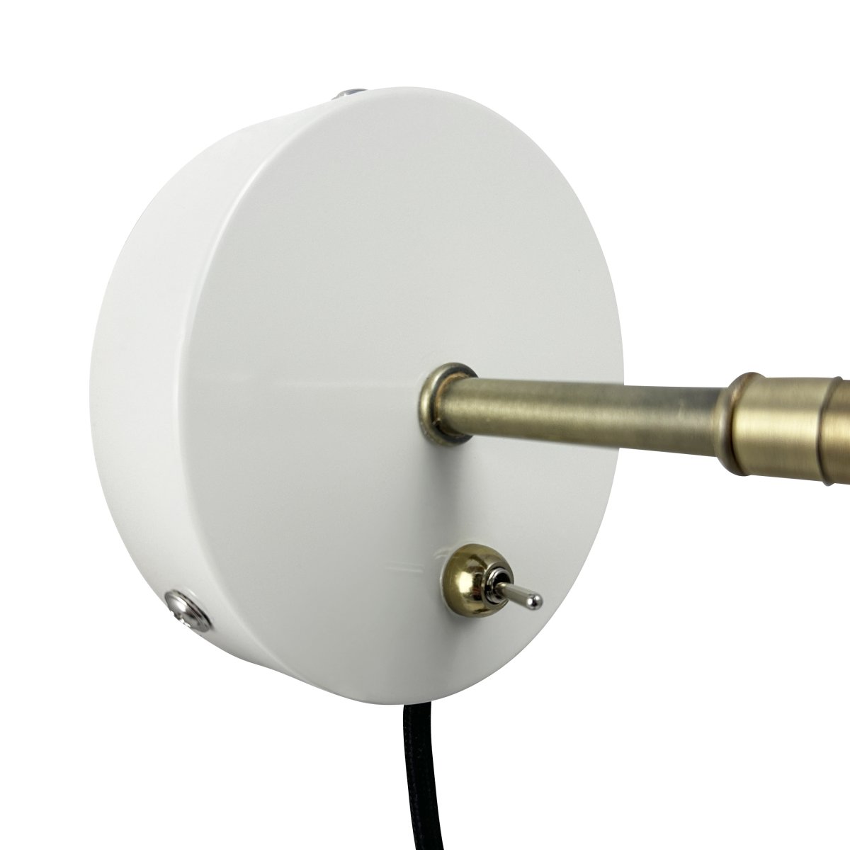 Sleep Blanc brillant lampe de lecture De Dyberg Larsen - L'abat-jour mobile de la lampe vous permet d'ajuster la lumi&egrave;re selon vos besoins et l'interrupteur d'alimentation sur la plaque murale permet une utilisation facile.
