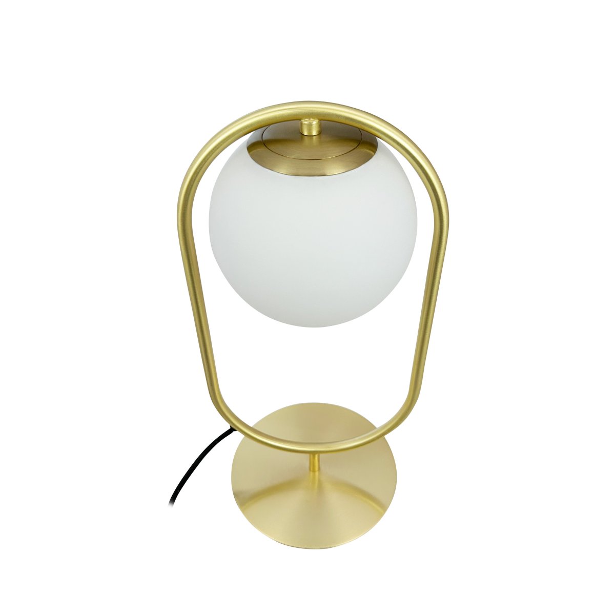 Reims 40cm Laiton/blanc lampe de table De Dyberg Larsen - Doté d'un câble en tissu noir de 1,6 mètre de long et d'un interrupteur marche/arrêt pratique, Reims est à la fois élégant et fonctionnel.