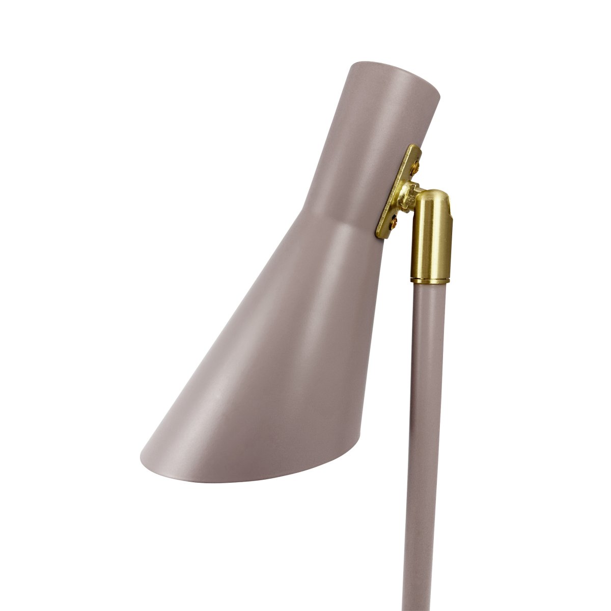DL12 Mini 40cm Beige lampe de bureau De Dyberg Larsen - Elle est fournie avec un câble textile noir de 1,6 m, un interrupteur et une prise secteur.