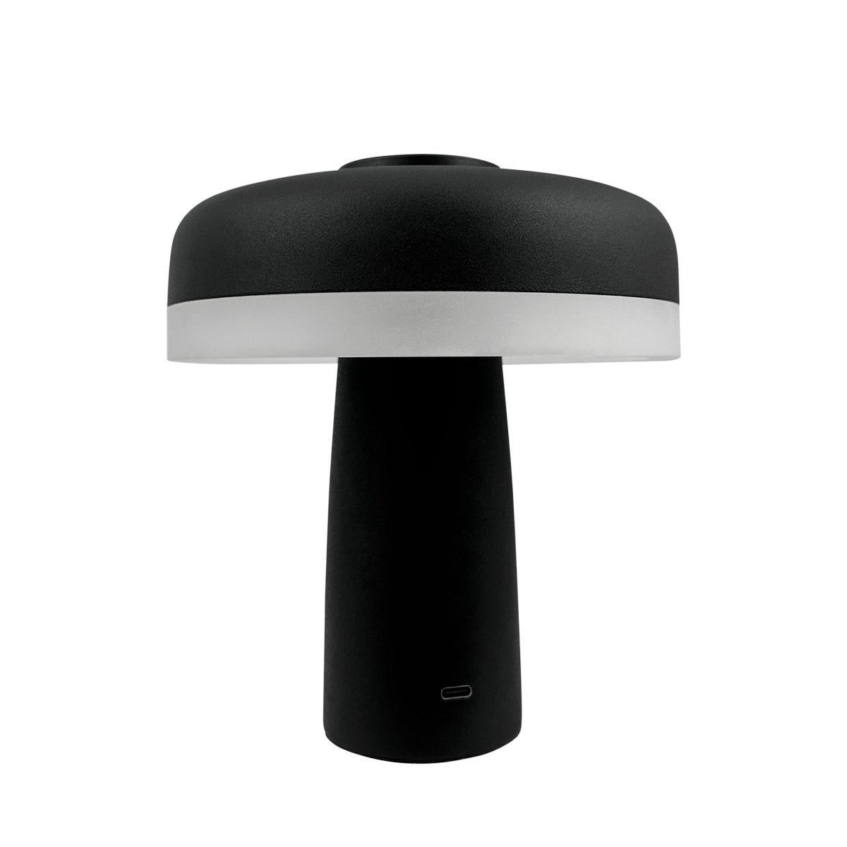 Porter 16cm Noir portable De Dyberg Larsen - La lampe de table LED rechargeable Porter est une lampe moderne et fonctionnelle avec un design unique dans lequel la lumière vient du bord, offrant une lumière agréable et uniforme.