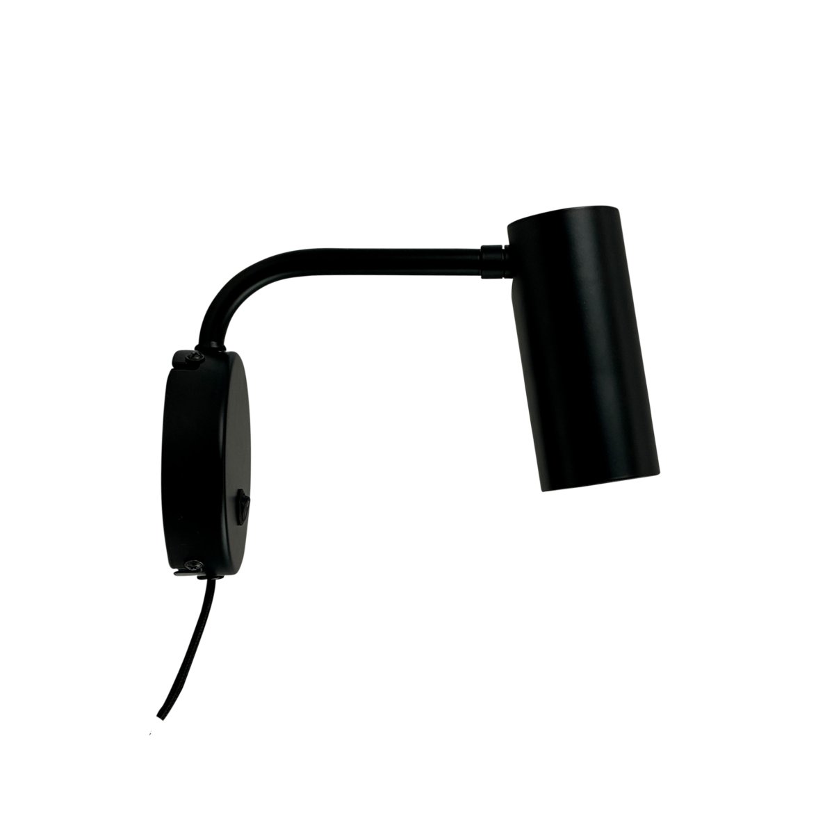 Skagerrak Noir lampe de lecture De Dyberg Larsen - L'interrupteur d'alimentation est situé sur la plaque murale et permet une manipulation facile, ce qui le rend parfait comme lampe de chevet ou lampe de lecture.