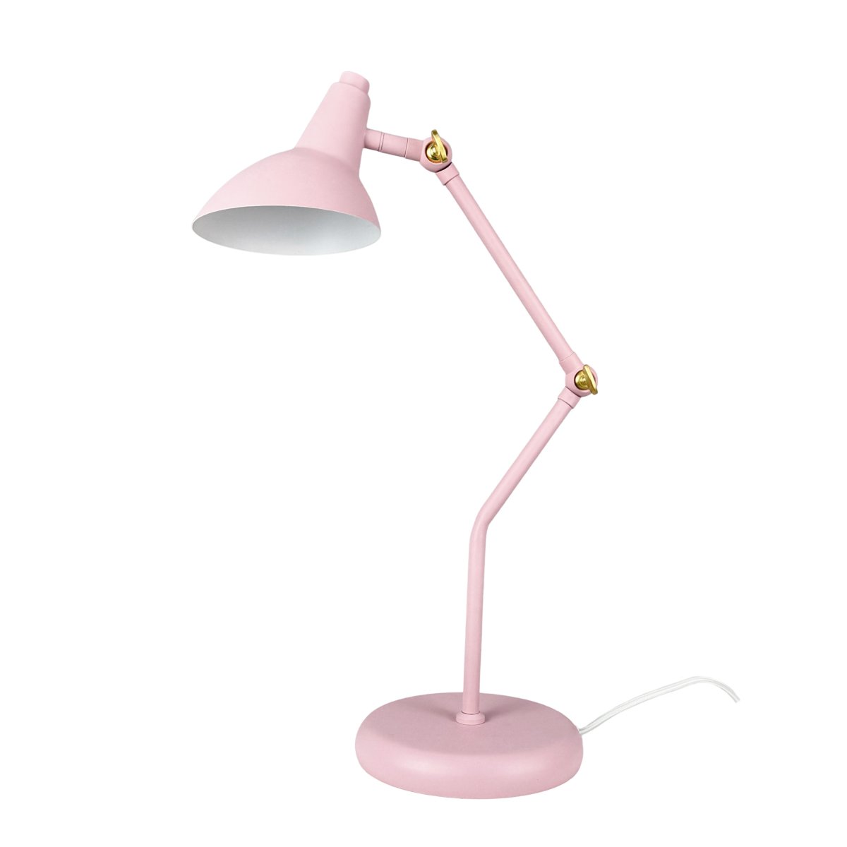 Vela 45cm Rose lampe de bureau De Dyberg Larsen - Elle diffuse une lumi&egrave;re douce et cibl&eacute;e et trouve parfaitement sa place sur un bureau, une table de chevet ou une table basse.