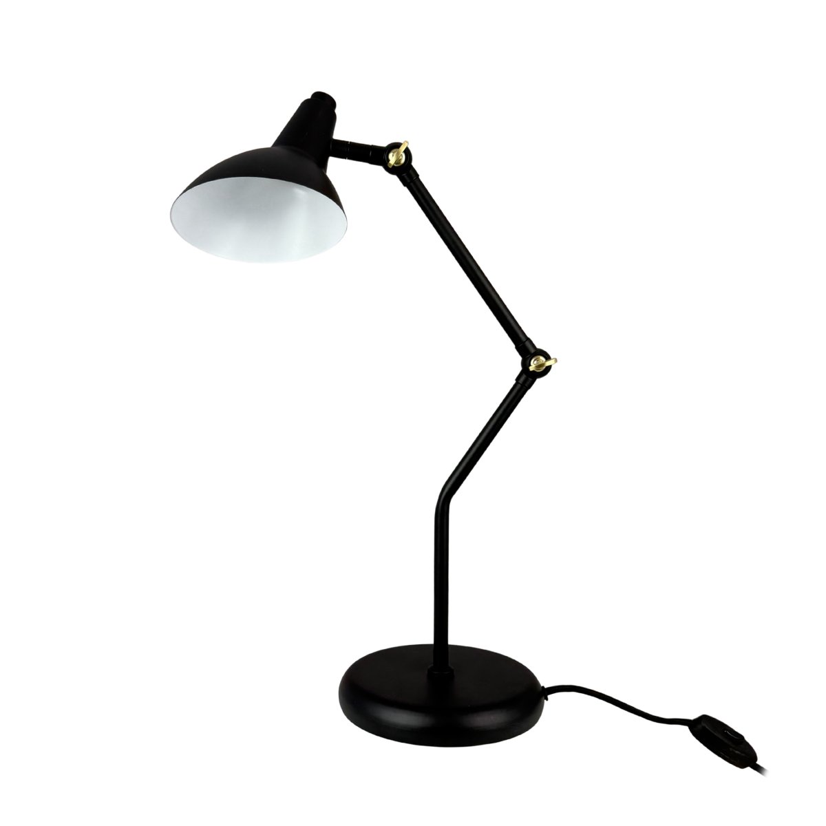 Vela 45cm Noir lampe de bureau De Dyberg Larsen - Elle diffuse une lumi&egrave;re douce et cibl&eacute;e et trouve parfaitement sa place sur un bureau, une table de chevet ou une table basse.