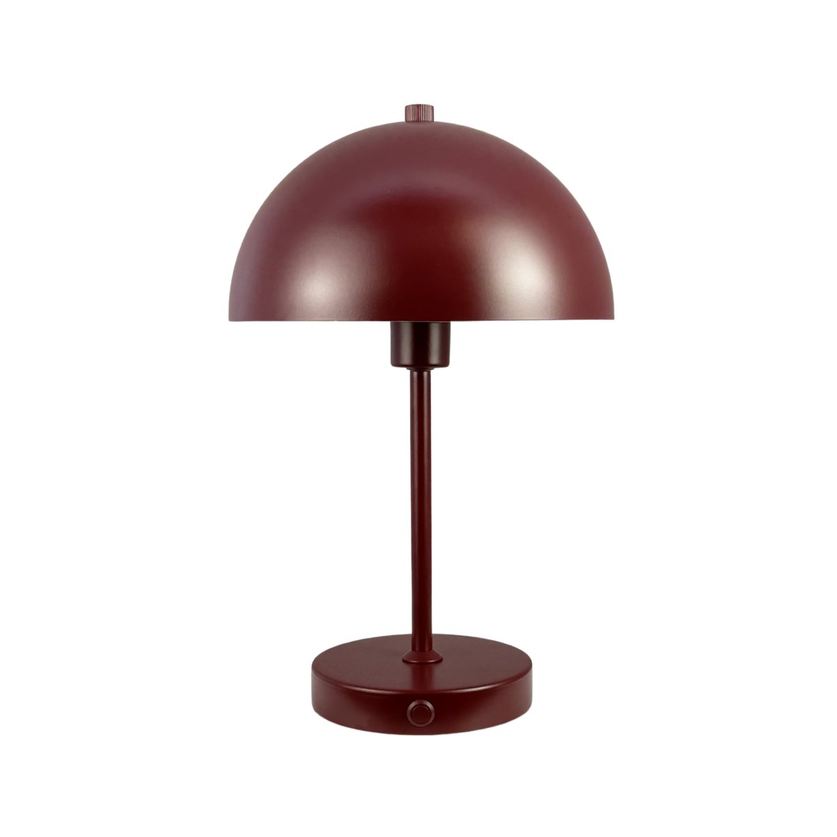 Stockholm 30cm ROUGE portable De Dyberg Larsen - Un indicateur de batterie pratique s'allume en vert lorsque la lampe est compl&egrave;tement charg&eacute;e et en rouge lorsque la batterie est faible.