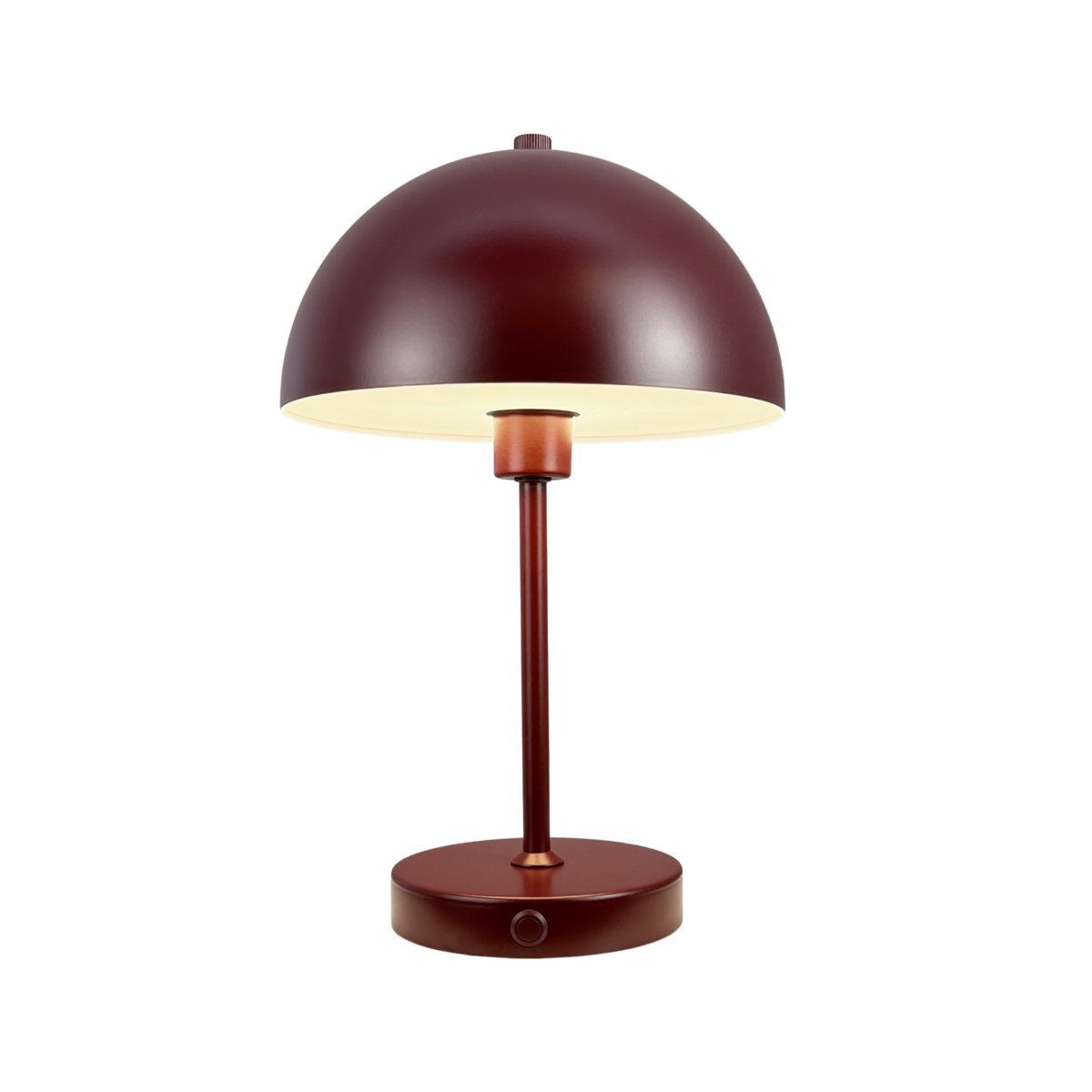 Stockholm 30cm ROUGE portable De Dyberg Larsen - Un indicateur de batterie pratique s'allume en vert lorsque la lampe est compl&egrave;tement charg&eacute;e et en rouge lorsque la batterie est faible.