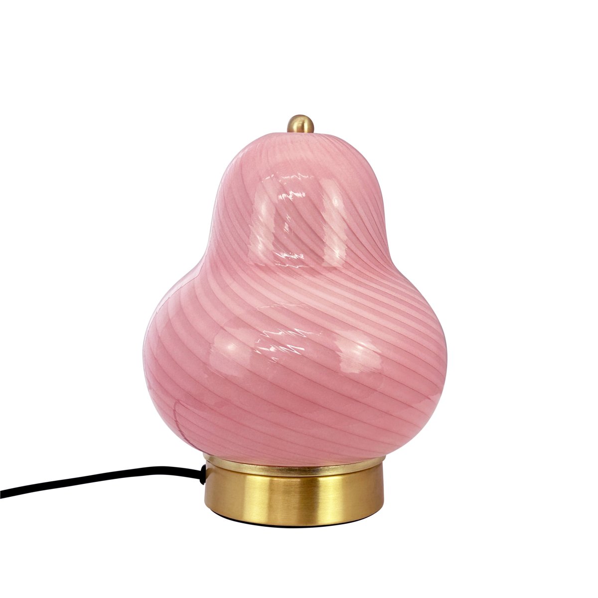 Lucy 20cm Rose lampe de table De Dyberg Larsen - La lampe en forme d'ampoule lui confère un aspect charmant et accrocheur, tandis que l'élégante base en laiton ajoute une sensation de luxe.