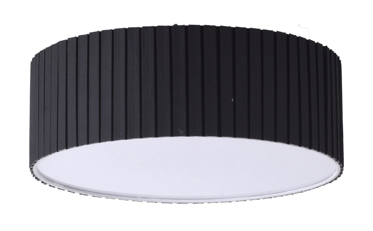 Heidi Ø40 Noir plafonnier De K-fab - Heidi est un plafonnier &eacute;l&eacute;gant avec un abat-jour en textile noir qui fournit une lumi&egrave;re douce et agr&eacute;able, cr&eacute;ant l'atmosph&egrave;re parfaite pour la d&eacute;tente et le repos.