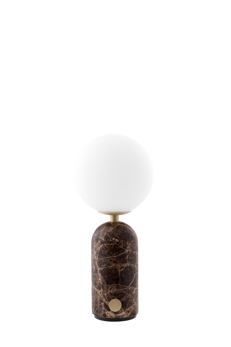 Torrano 28cm marbre brun portable De Globen Lighting - Pour une dur&eacute;e de vie optimale de la batterie, il est recommand&eacute; de charger compl&egrave;tement la lampe avant la premi&egrave;re utilisation, de la recharger tous les trois mois en cas de stockage prolong&eacute; et de l'&eacute;teindre pendant la charge.