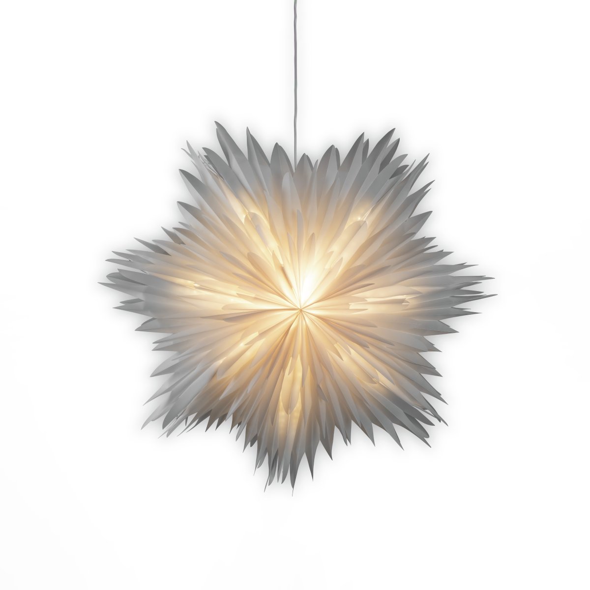 Étoile En Papier Ø60 Blanc De Konstsmide - Fournie avec un c&acirc;ble blanc de 5 m&egrave;tres, un interrupteur et une prise, l'&eacute;toile est pr&ecirc;te &agrave; l'emploi et apportera lumi&egrave;re et magie de No&euml;l &agrave; votre int&eacute;rieur.