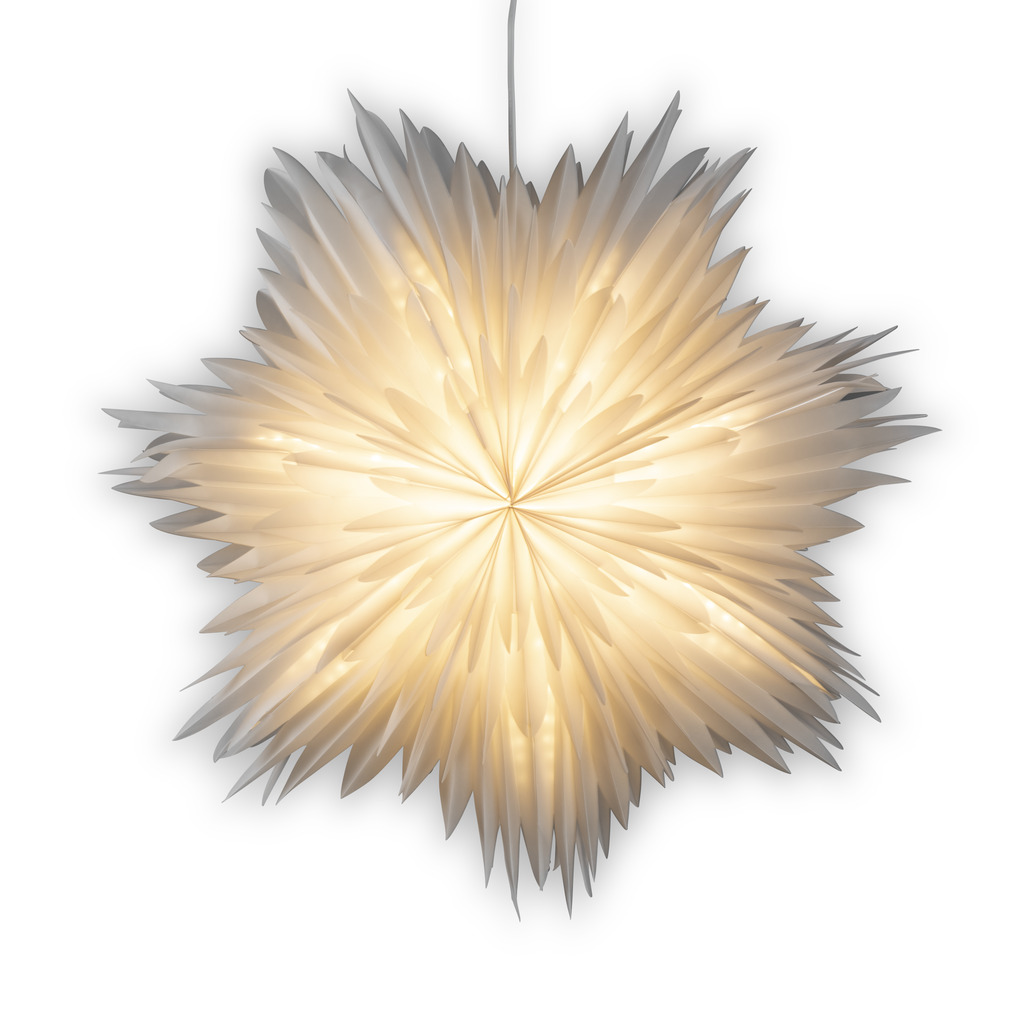 Star Ø80 Blanc De Konstsmide - L'&eacute;toile est dot&eacute;e d'un support de c&acirc;ble pratique et d'un interrupteur d'alimentation pour une mise en marche et un arr&ecirc;t faciles.