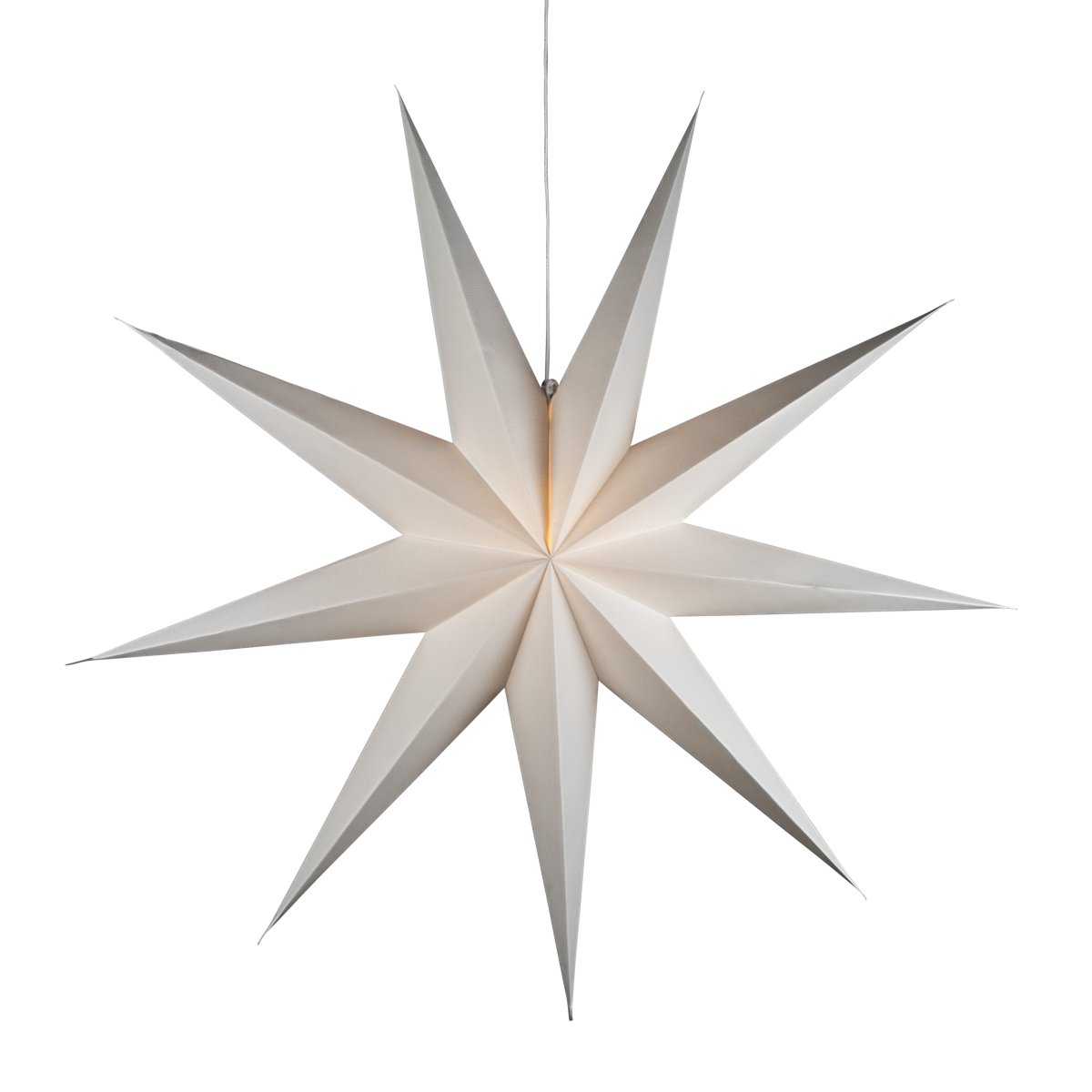Étoile en papier Ø115 Blanc De Konstsmide - Son design simple et raffin&eacute; diffuse une lumi&egrave;re douce et agr&eacute;able, cr&eacute;ant une atmosph&egrave;re harmonieuse pendant l'Avent et No&euml;l.