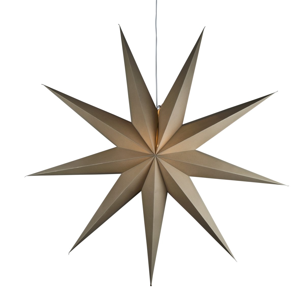Étoile en papier Ø115 Beige De Konstsmide - Son design simple et &eacute;l&eacute;gant diffuse une lumi&egrave;re douce et agr&eacute;able, cr&eacute;ant une atmosph&egrave;re harmonieuse pendant l'Avent et No&euml;l.