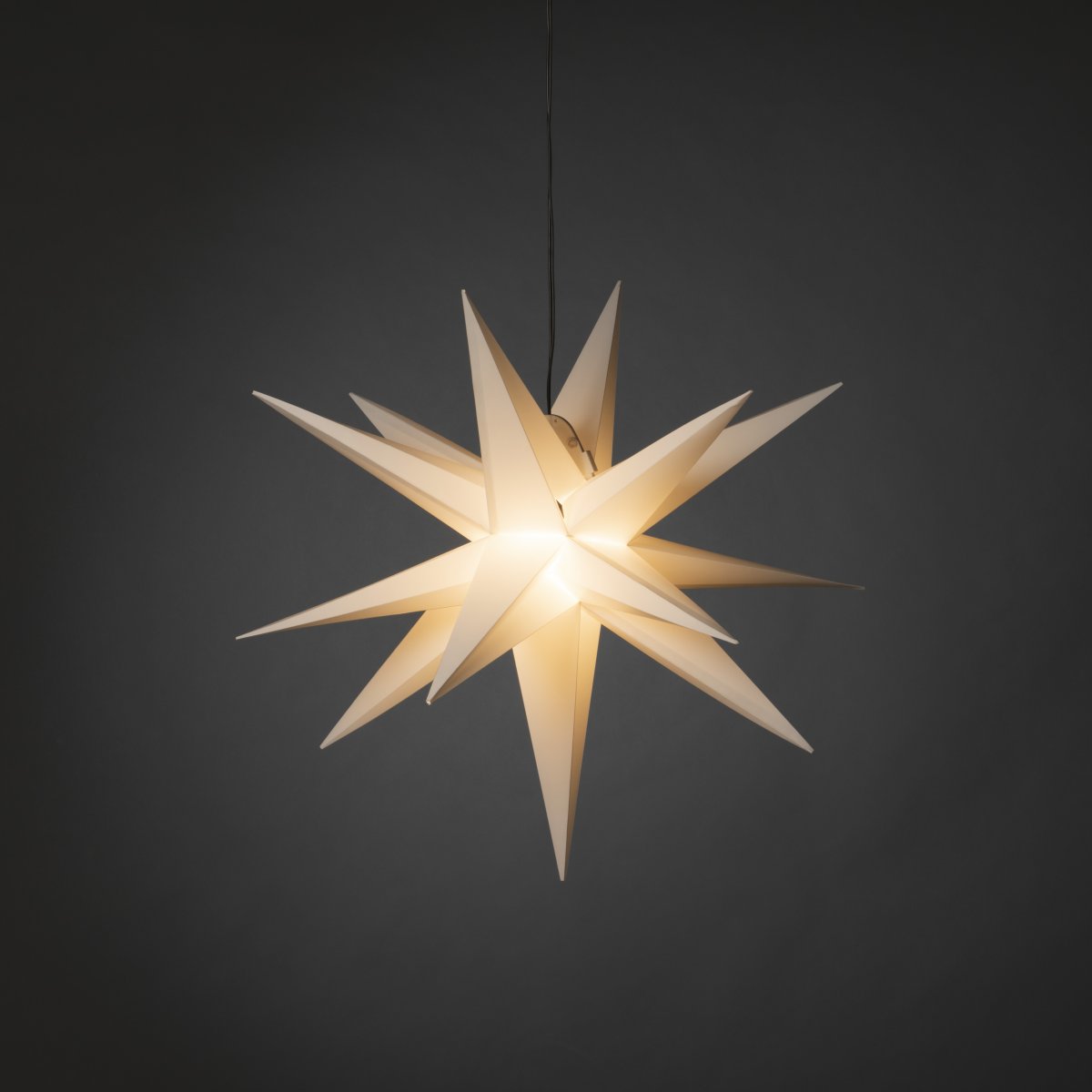Étoile 3D Ø60 Blanc De Konstsmide - Adapt&eacute;e &agrave; une utilisation int&eacute;rieure et ext&eacute;rieure, cette &eacute;toile est une magnifique d&eacute;coration de No&euml;l pour une entr&eacute;e, une fa&ccedil;ade ou une fen&ecirc;tre.