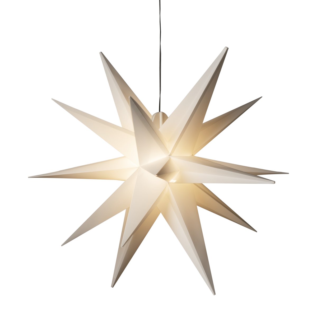 Étoile 3D Ø80 Blanc De Konstsmide - Adapt&eacute;e &agrave; une utilisation int&eacute;rieure et ext&eacute;rieure, cette &eacute;toile est une magnifique d&eacute;coration de No&euml;l pour une entr&eacute;e, une fa&ccedil;ade ou une fen&ecirc;tre.