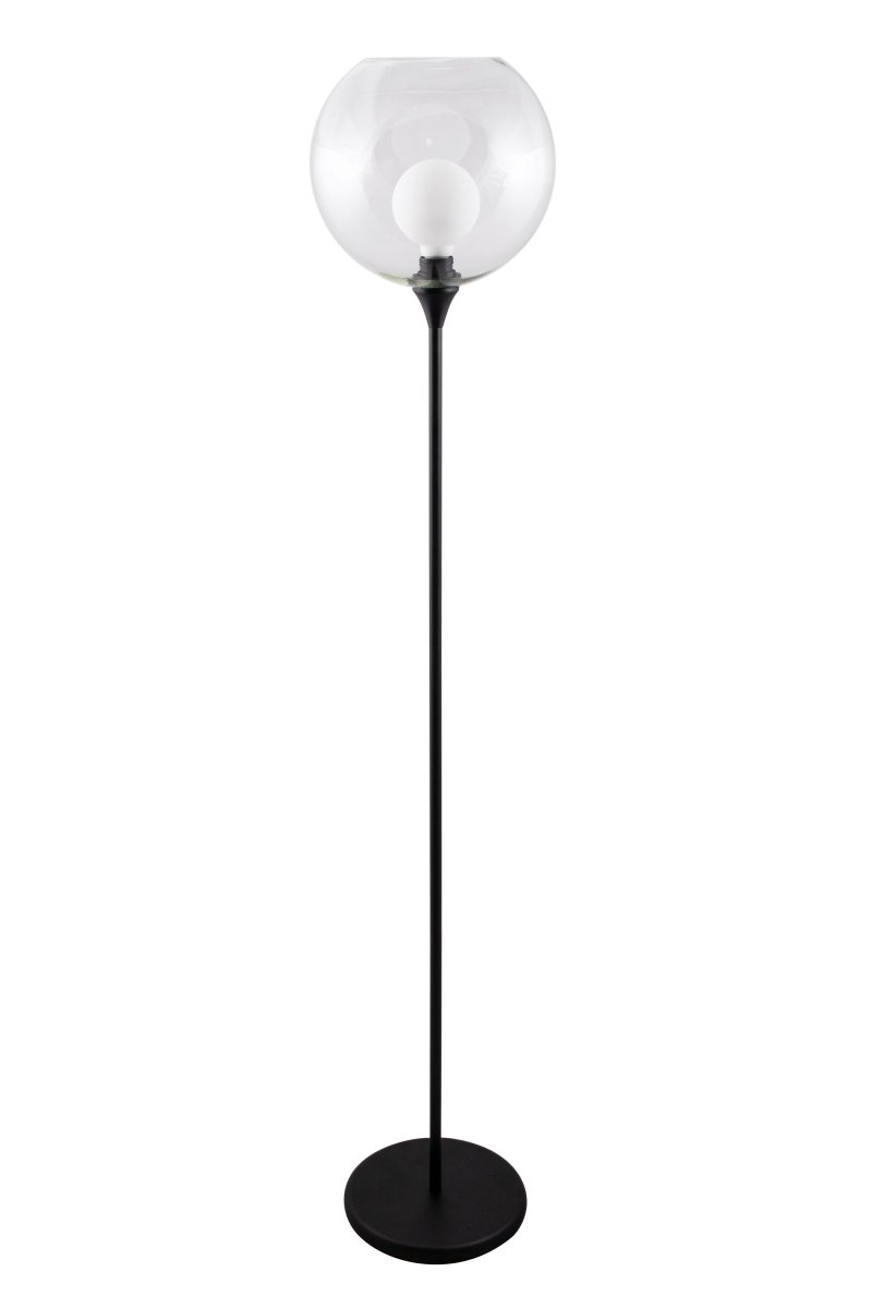 Bowl Clair lampadaire De Globen Lighting - Livré avec un câble transparent de 2 m, un interrupteur au pied et une prise secteur.