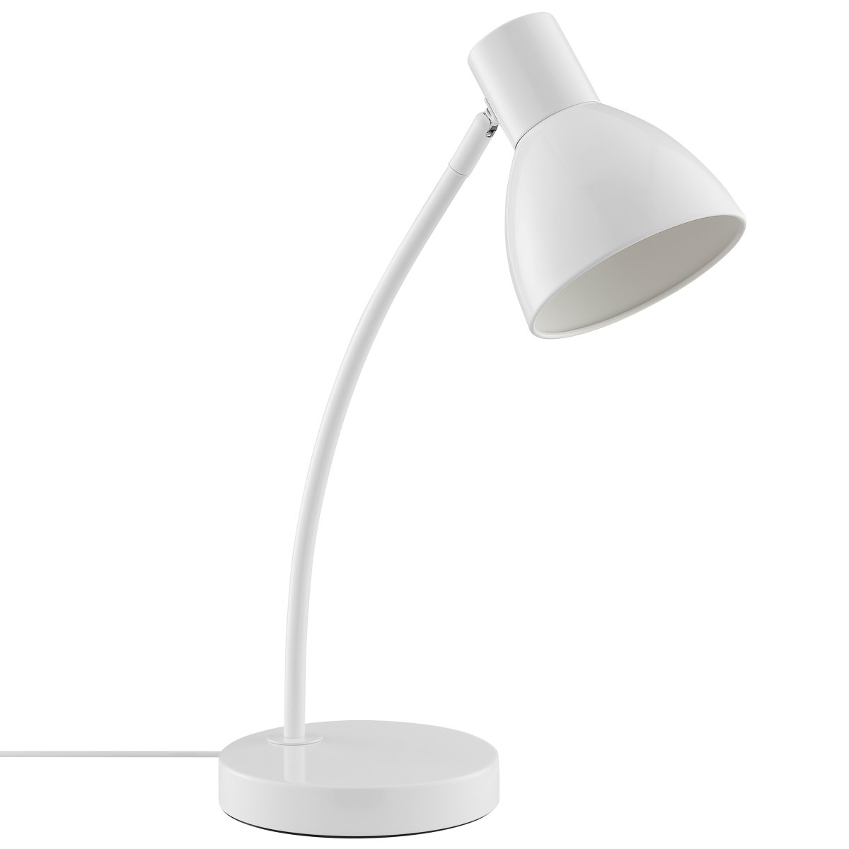 Jerry 43cm Blanc lampe de bureau De Brilliant - Sa t&ecirc;te orientable permet d'orienter la lumi&egrave;re exactement l&agrave; o&ugrave; elle est n&eacute;cessaire, id&eacute;ale pour un bureau, une armoire ou un espace de travail &agrave; domicile.