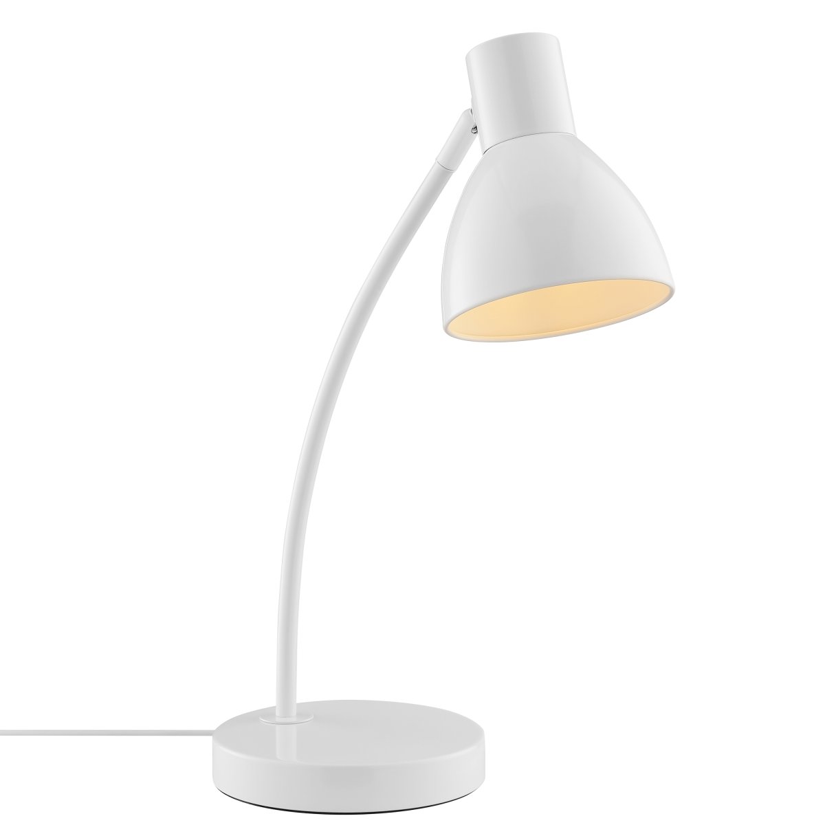 Jerry 43cm Blanc lampe de bureau De Brilliant - Sa t&ecirc;te orientable permet d'orienter la lumi&egrave;re exactement l&agrave; o&ugrave; elle est n&eacute;cessaire, id&eacute;ale pour un bureau, une armoire ou un espace de travail &agrave; domicile.