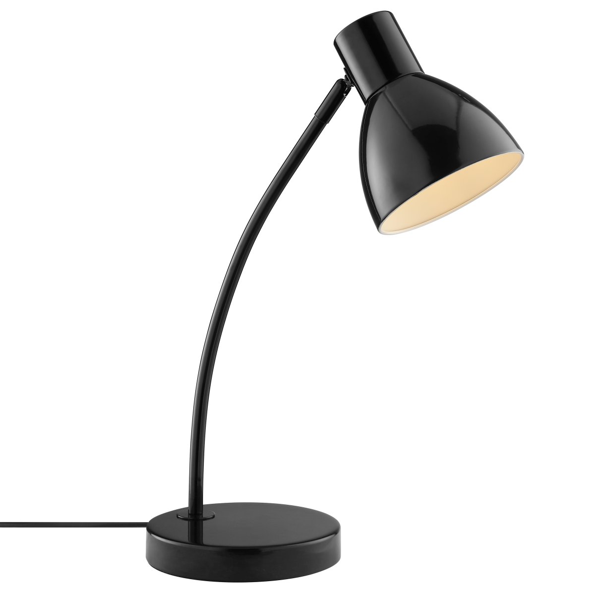 Jerry 43cm Noir lampe de bureau De Brilliant - Sa tête orientable permet d'orienter la lumière exactement là où elle est nécessaire : idéale pour un bureau, un coin lecture ou un espace de travail à domicile.