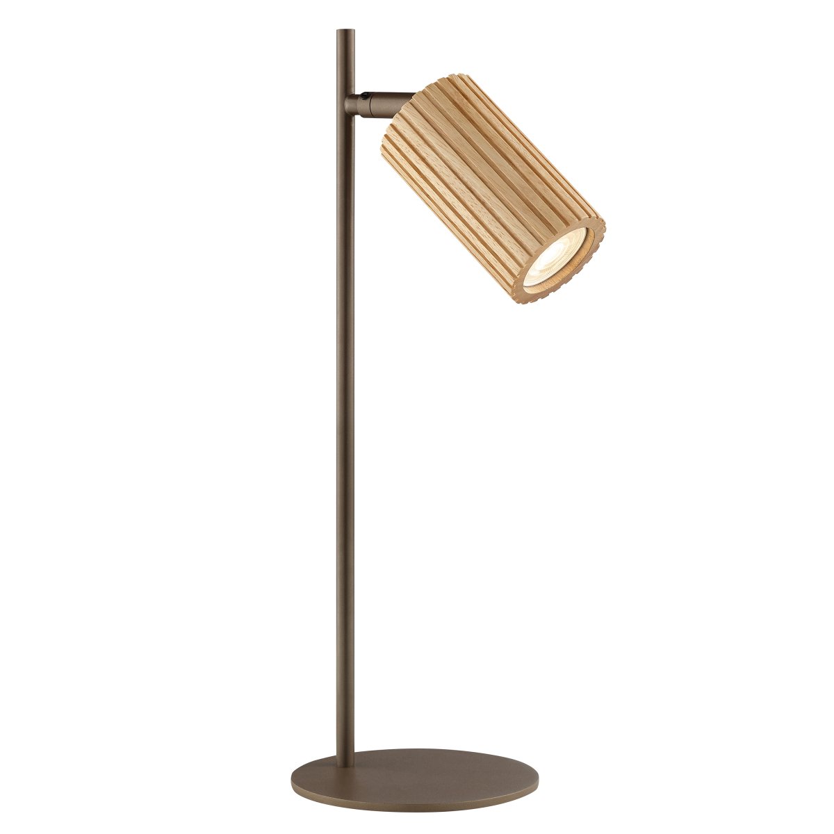 Lakewood 46cm Brun lampe de bureau De Brilliant - Sa forme élancée et son socle rond et stable la rendent idéale pour un bureau, mais elle convient également comme lampe de lecture sur une table d'appoint.
