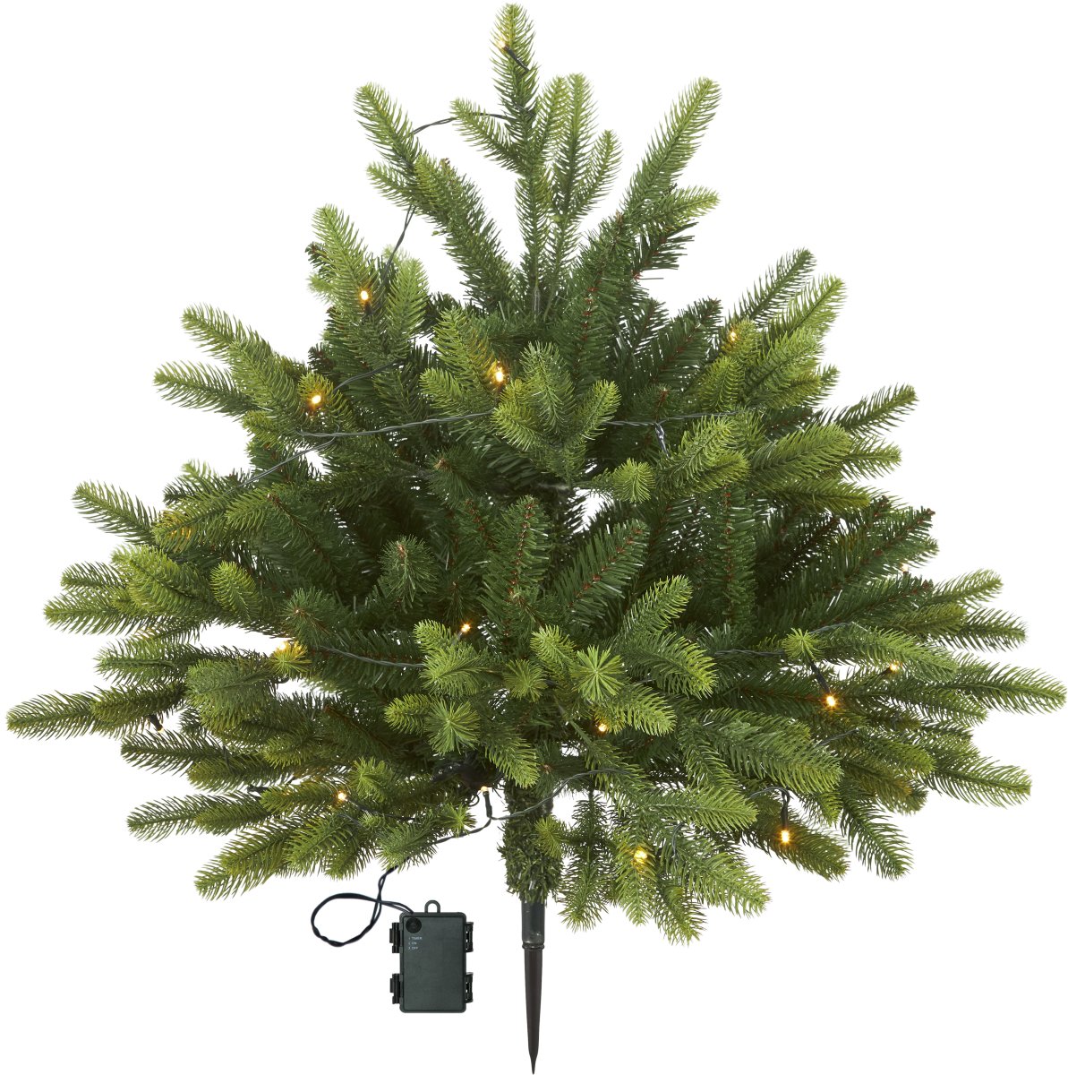 Busk 75cm Vert De Star Trading - Une guirlande lumineuse de 40 LED blanc chaud illumine le buisson ; cette guirlande lumineuse peut &ecirc;tre install&eacute;e par l'utilisateur.