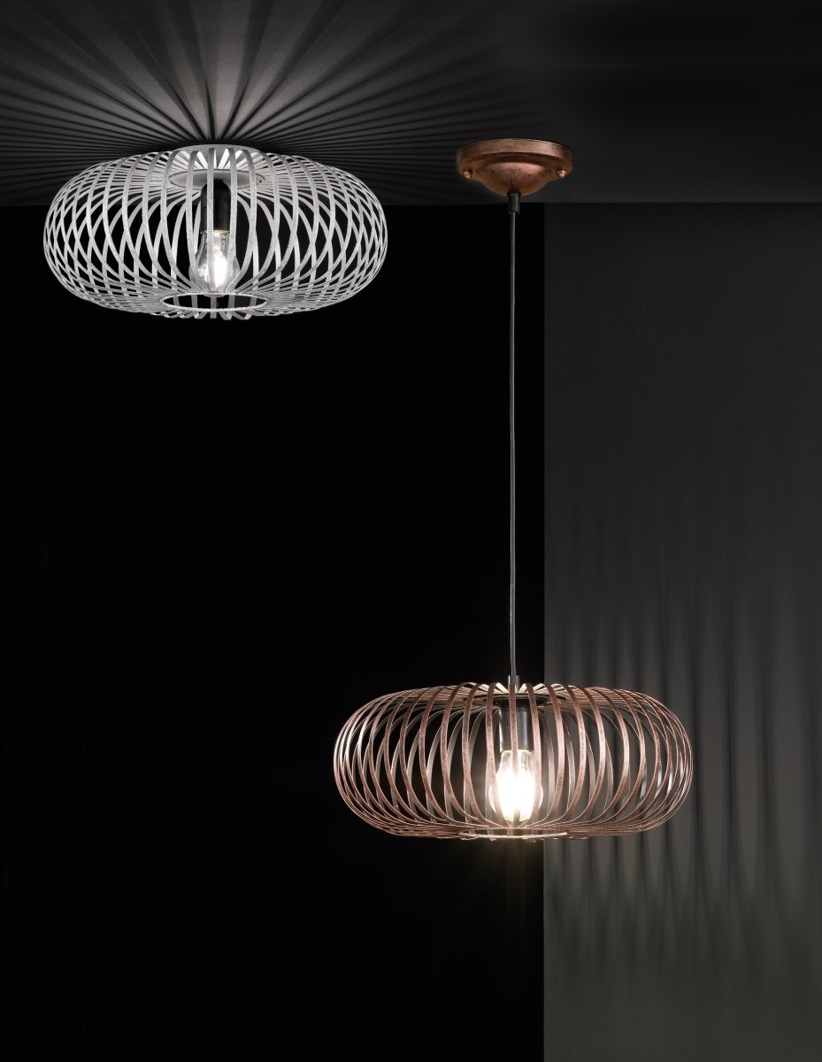 Johann Ø40 Cuivre antique plafonnier De Trio Lighting - Le plafonnier JOHANN est un objet design unique avec ses multiples supports métalliques qui forment un abat-jour harmonieux.
