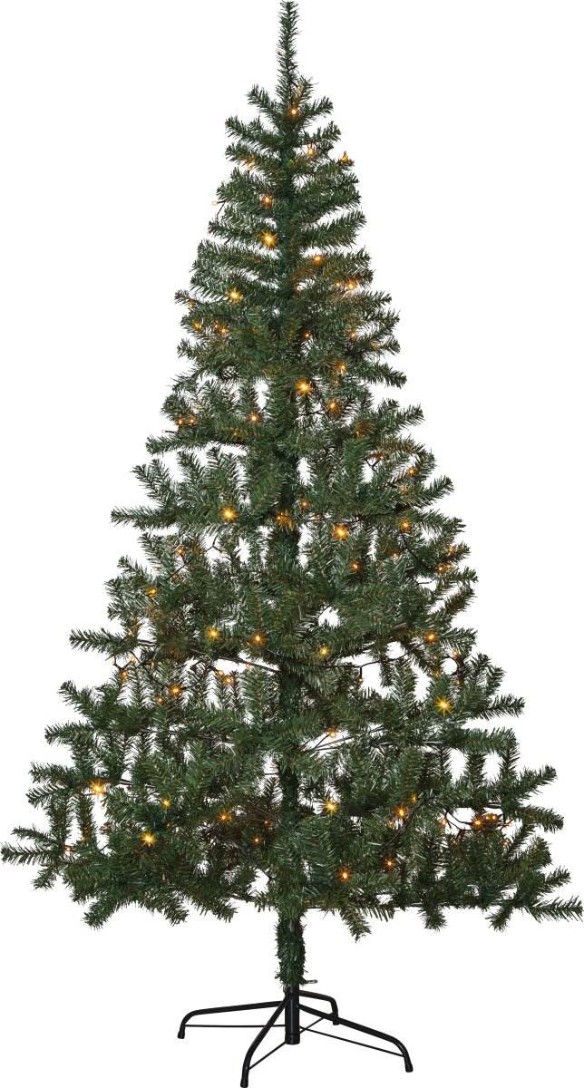 Alvik 210cm Vert De Star Trading - Arbre artificiel de 210 cm de haut avec guirlande de 180 lumi&egrave;res incluse en blanc dor&eacute; chaud.