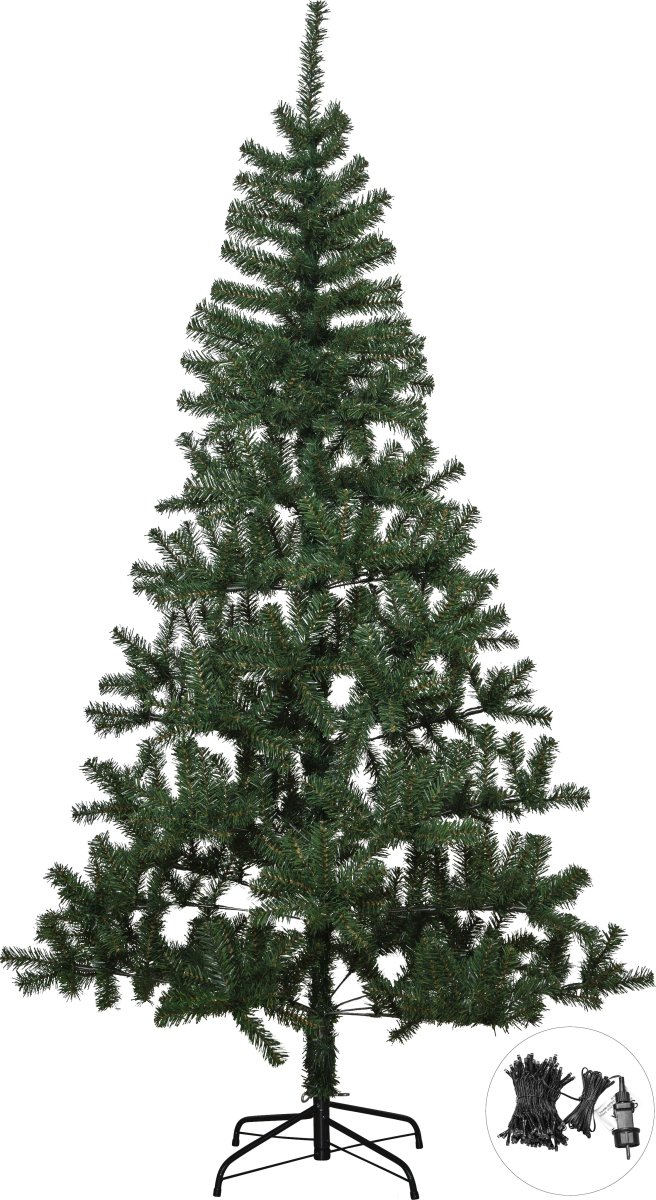 Alvik 210cm Vert De Star Trading - Arbre artificiel de 210 cm de haut avec guirlande de 180 lumi&egrave;res incluse en blanc dor&eacute; chaud.