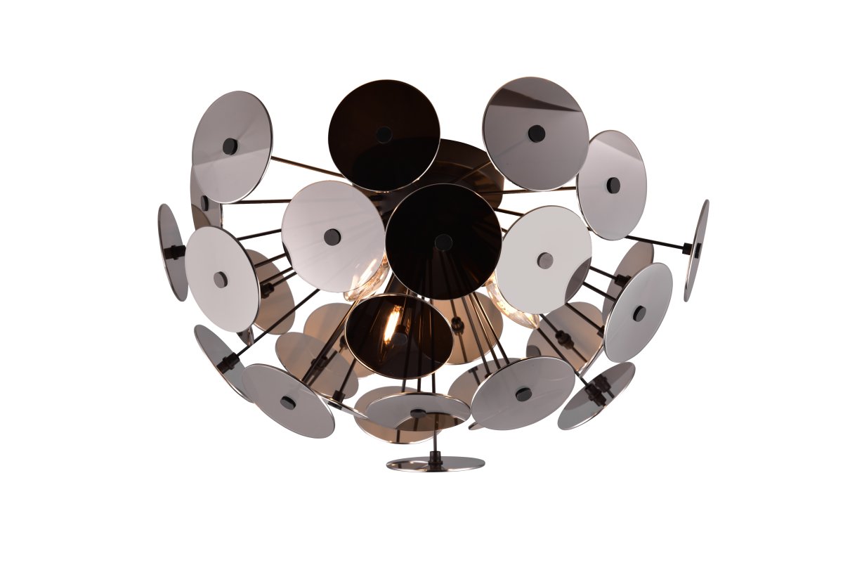 Discalgo Ø54 Noir plafonnier De Trio Lighting - Parfaite pour un style de d&eacute;coration int&eacute;rieure cr&eacute;atif, cette lampe est &agrave; la fois un accroche-regard &eacute;l&eacute;gant et un rehausseur d'ambiance dans votre maison.