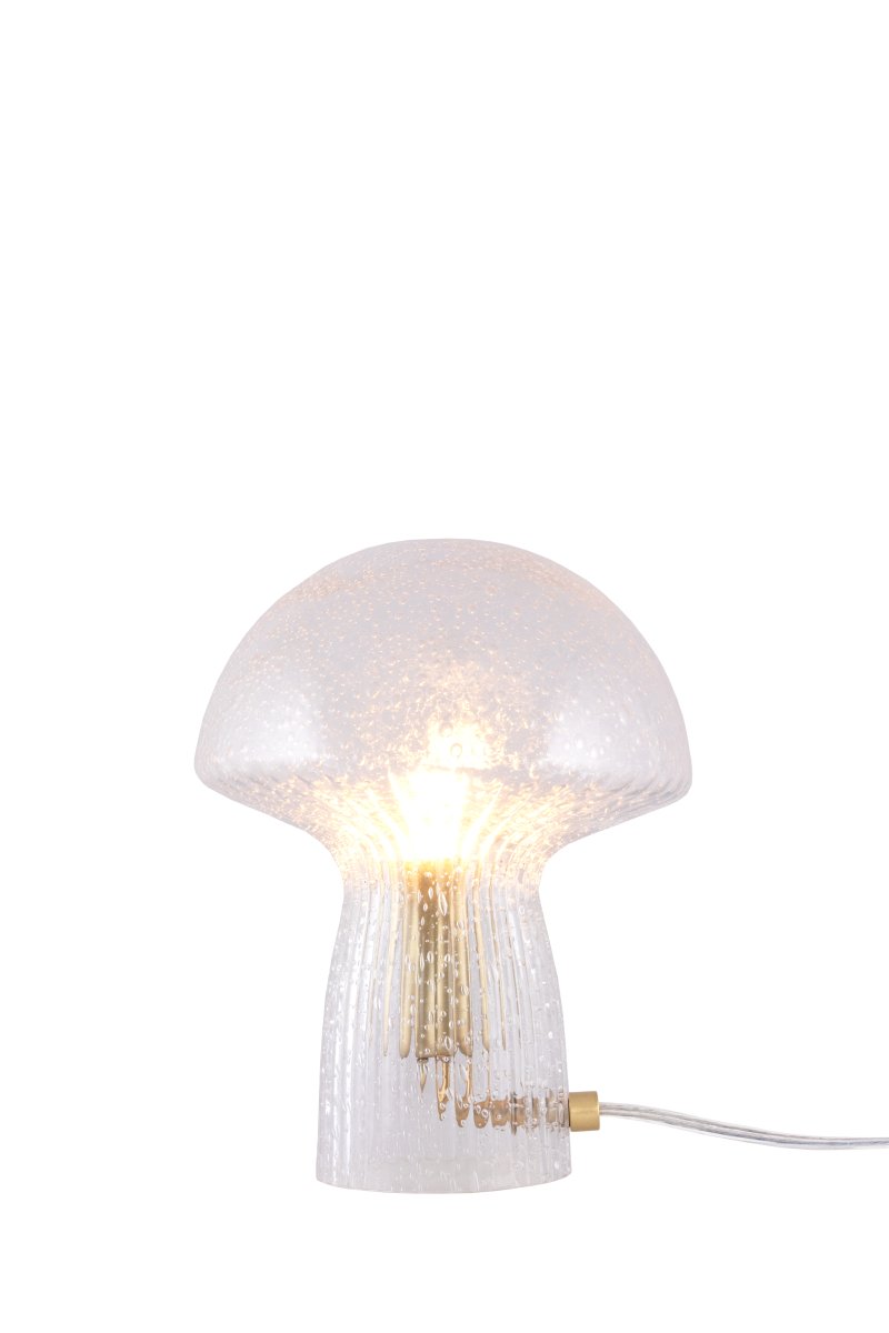 Fungo 20cm Transparent lampe de table De Globen Lighting - Chaque lampe est souffl&eacute;e bouche et unique, ce qui entra&icirc;ne des variations de couleur, d'&eacute;paisseur du verre et de nombre de bulles.