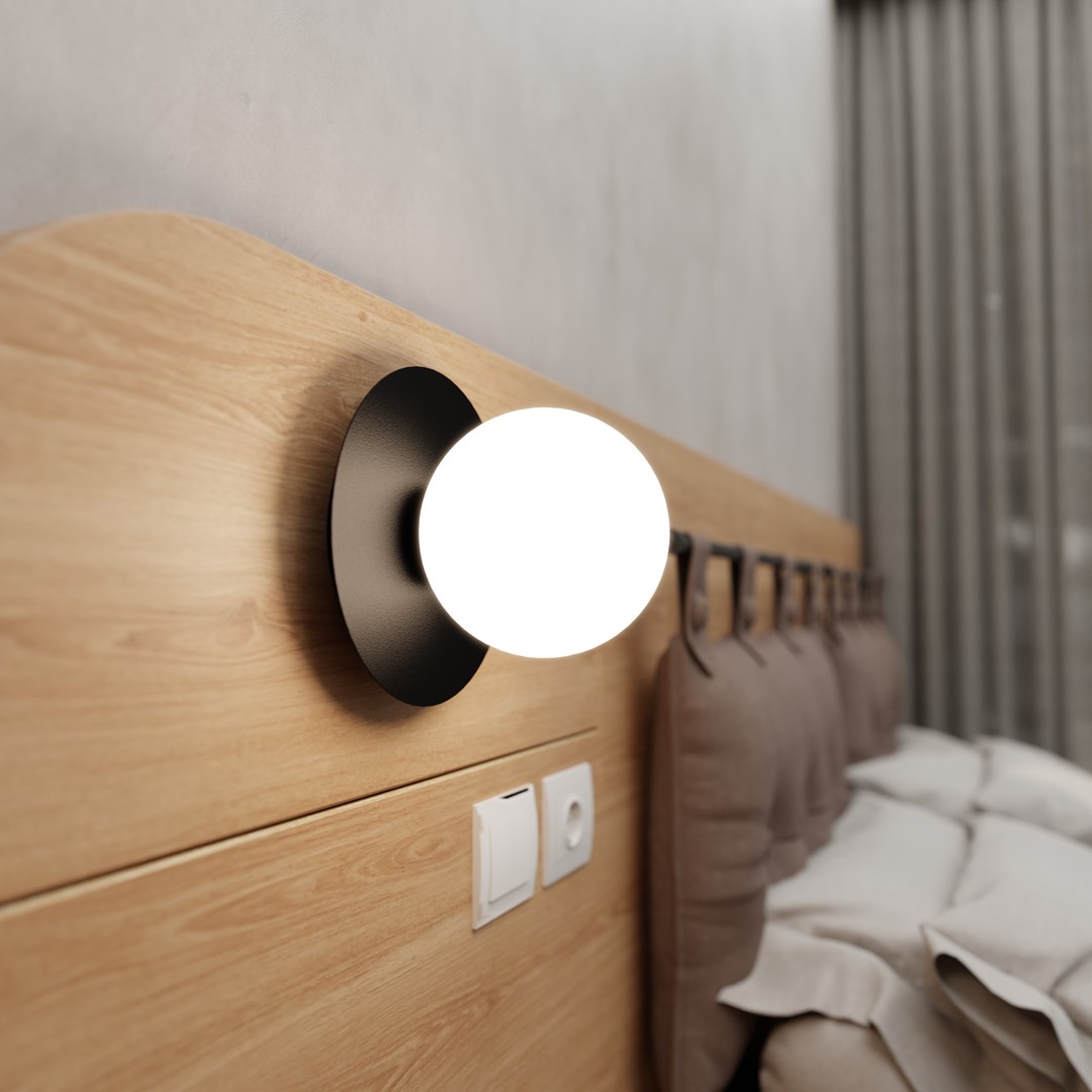 Minerva Ø15 Noir applique murale De Emibig Lighting - L'applique murale Minerva est un d&eacute;tail d'int&eacute;rieur polyvalent et d&eacute;coratif.
