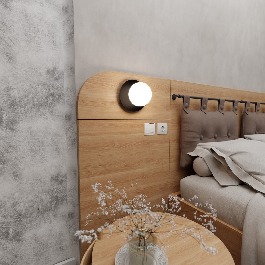 Minerva Ø15 Noir applique murale De Emibig Lighting - L'applique murale Minerva est un d&eacute;tail d'int&eacute;rieur polyvalent et d&eacute;coratif.