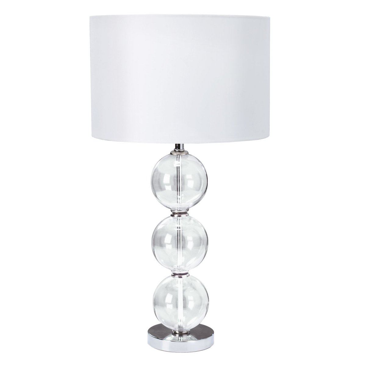 Bliss 58cm Chrome lampe de table De Searchlight - L'abat-jour blanc complète parfaitement la base chromée brillante et fournit une lumière douce et agréable.