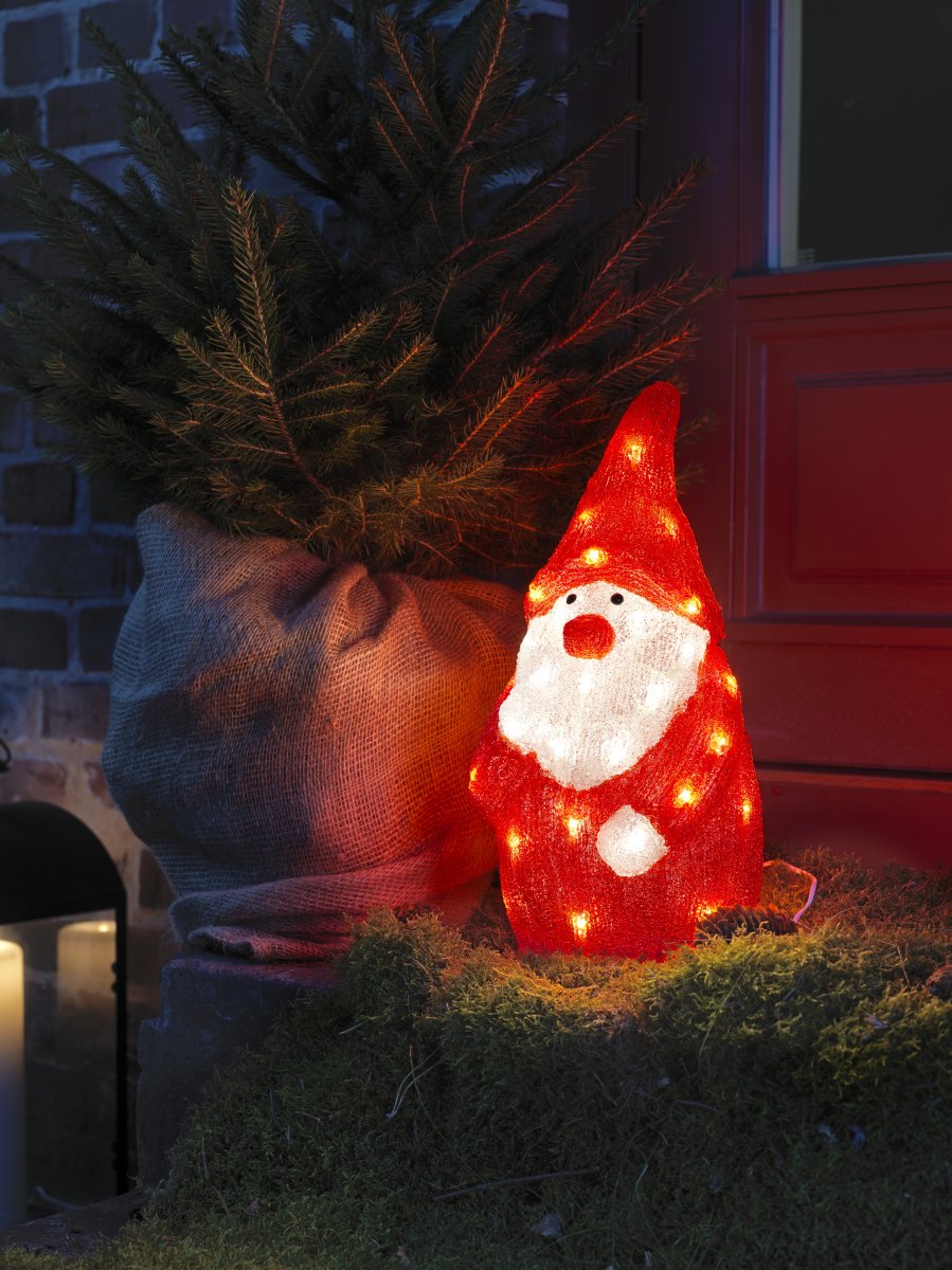 Père Noël en acrylique ROUGE De Konstsmide - Cr&eacute;ez une ambiance de No&euml;l chaleureuse et festive avec ce P&egrave;re No&euml;l d&eacute;coratif en acrylique.